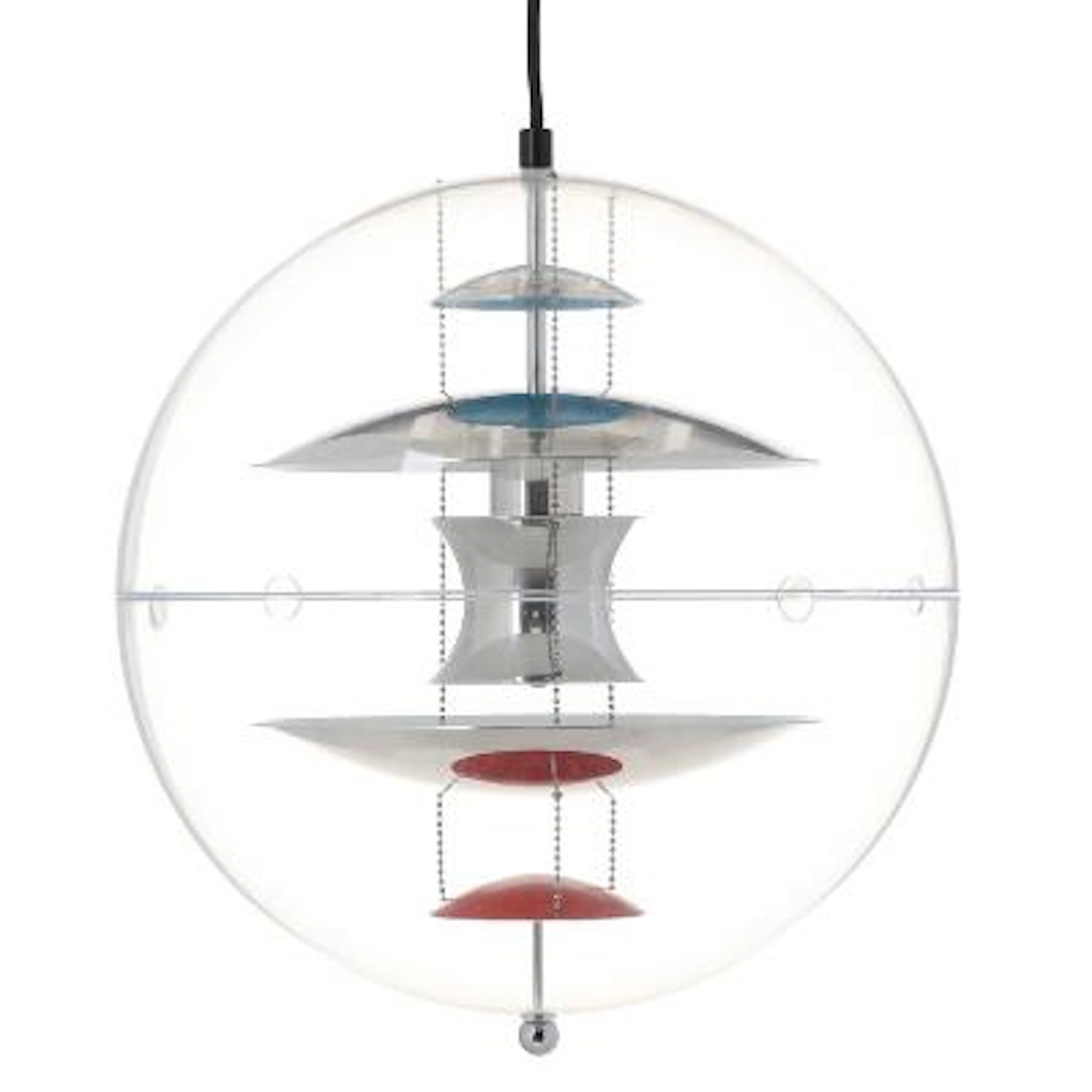 Verner Panton: "VP-Globe 40". Pendant with acrylic shades with red