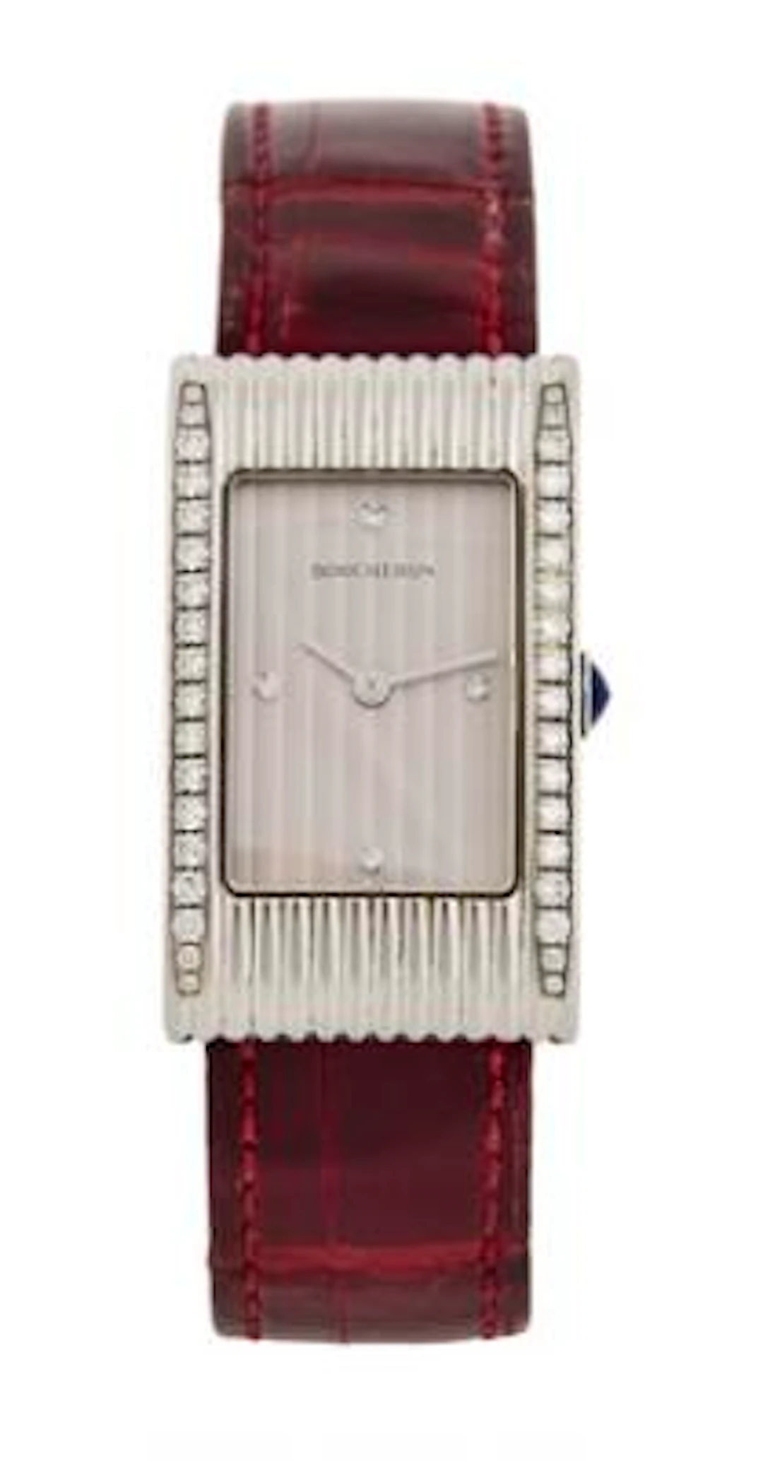 Boucheron: Wristwatch of steel with diamonds. Quartz movement. 1990s.
