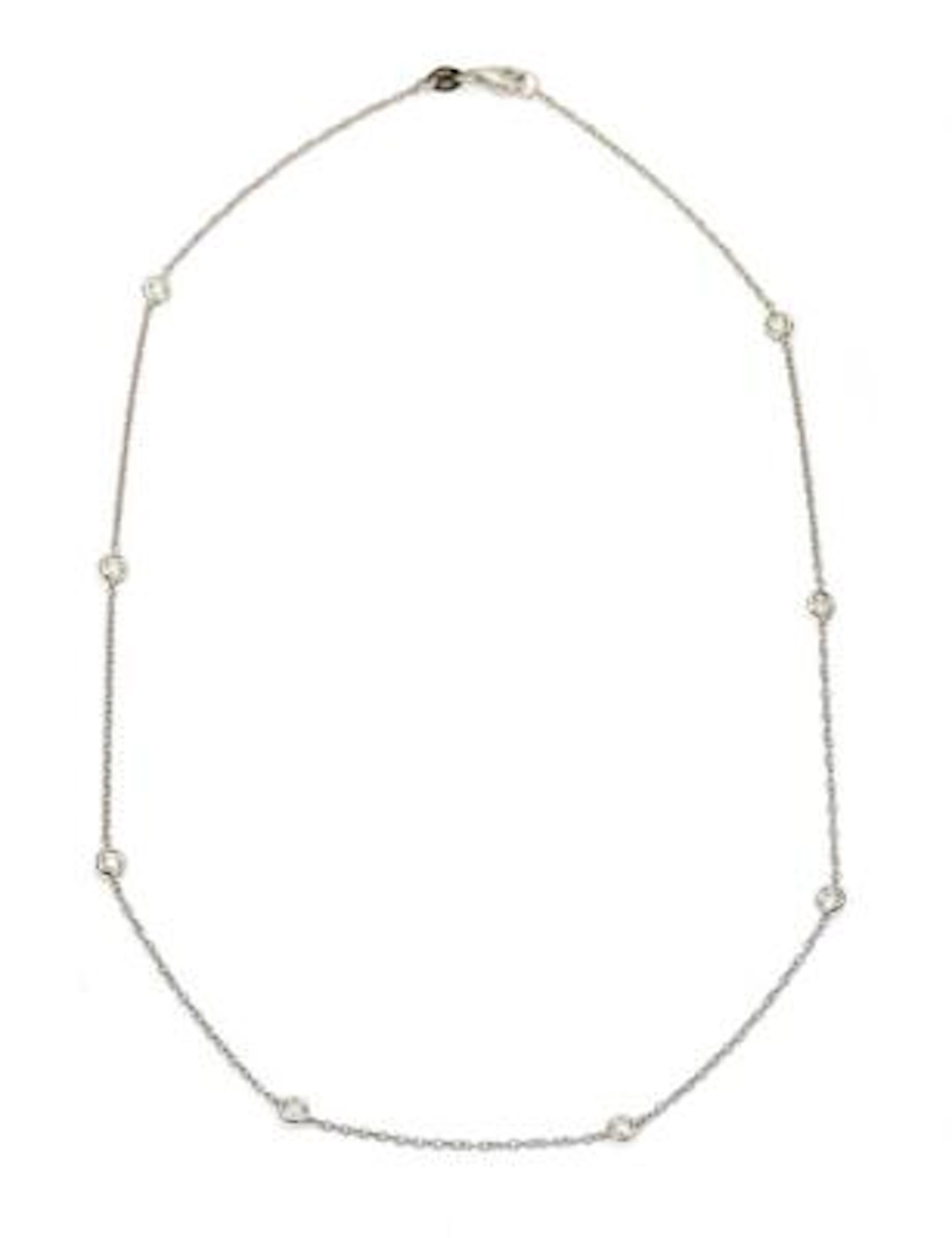 A diamond necklace set with numerous diamonds mounted in 18k white