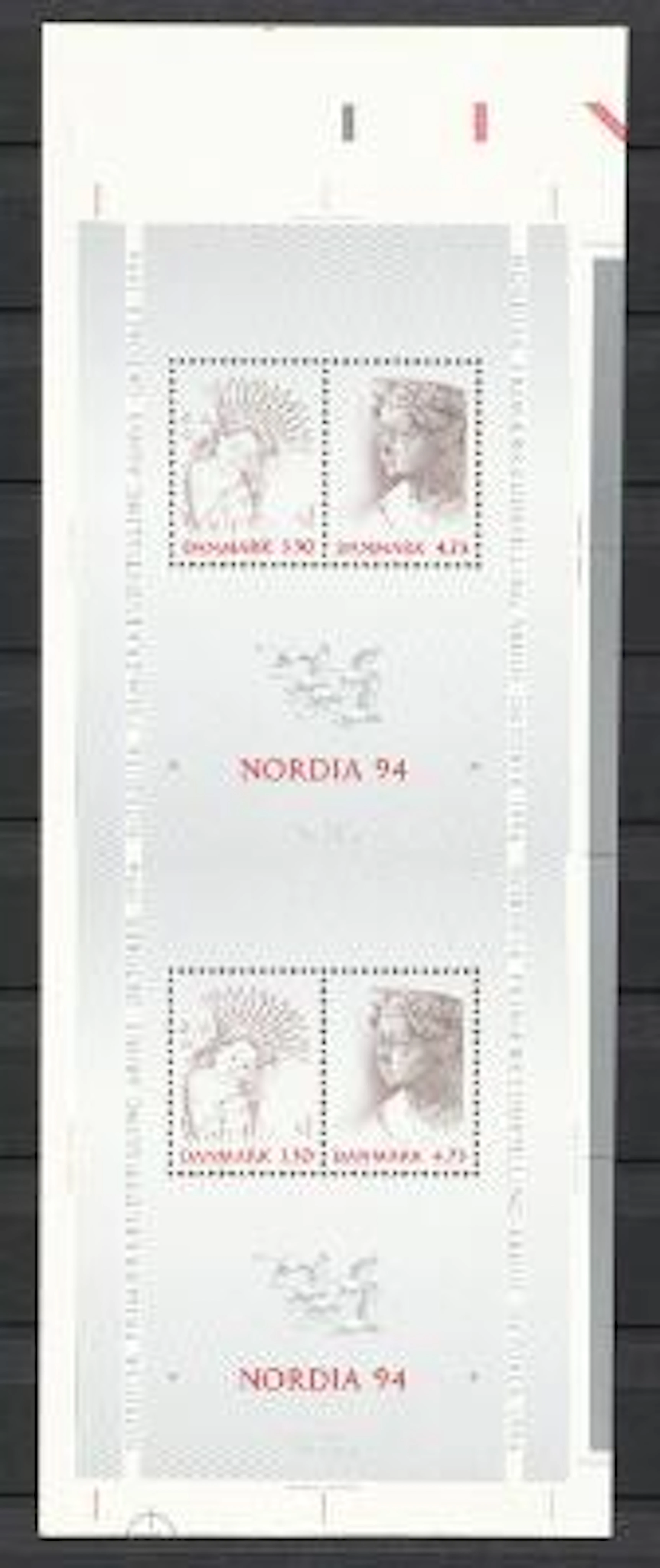 1992. Nordia 94. 2 se-tenant souvenir sheets, mistakenly NOT CUT OUT