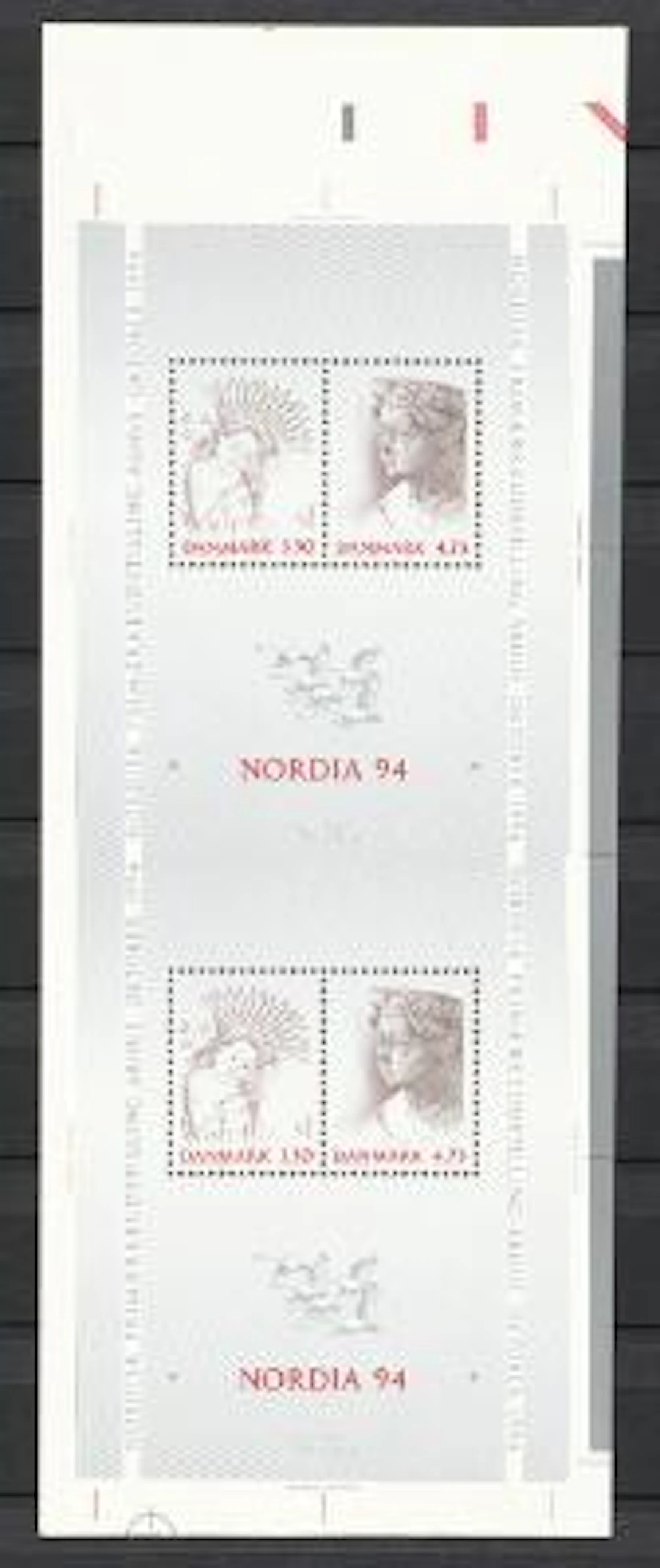 1992. Nordia 94. 2 se-tenant souvenir sheets, mistakenly NOT CUT OUT