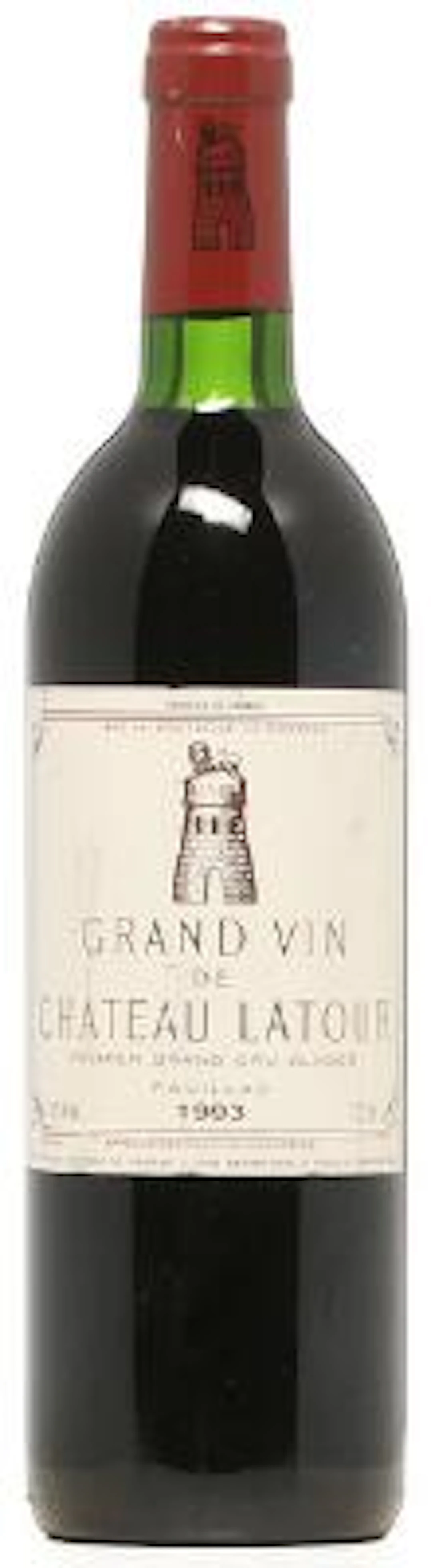 1 bt. Château Latour, Pauillac. 1. Cru Classé 1993 A/B (ts). – Bruun