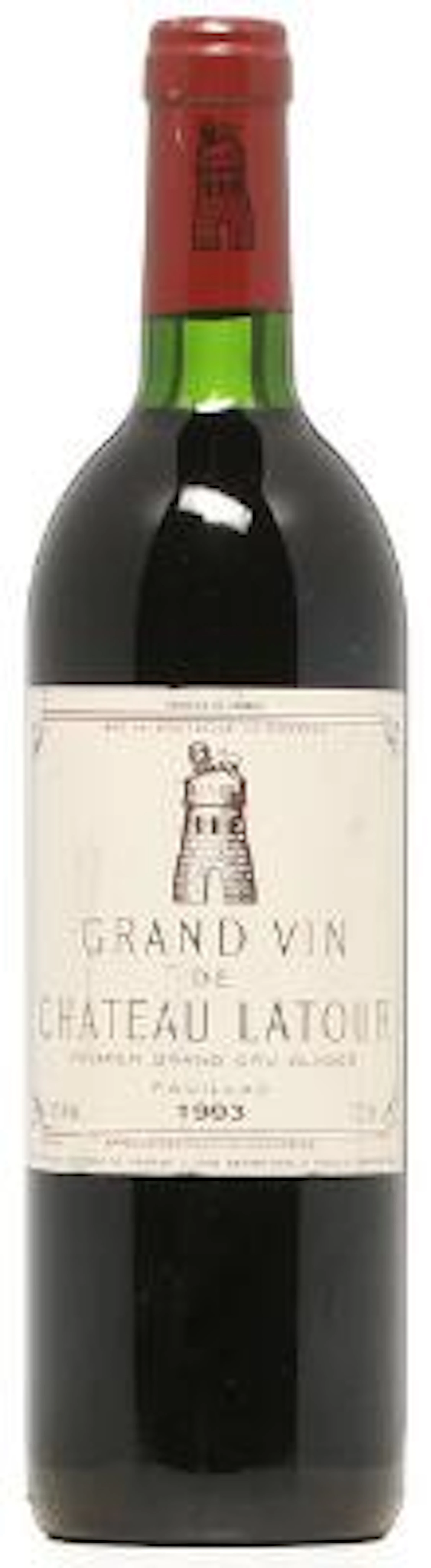 1 bt. Château Latour, Pauillac. 1. Cru Classé 1993 A/B (ts). – Bruun