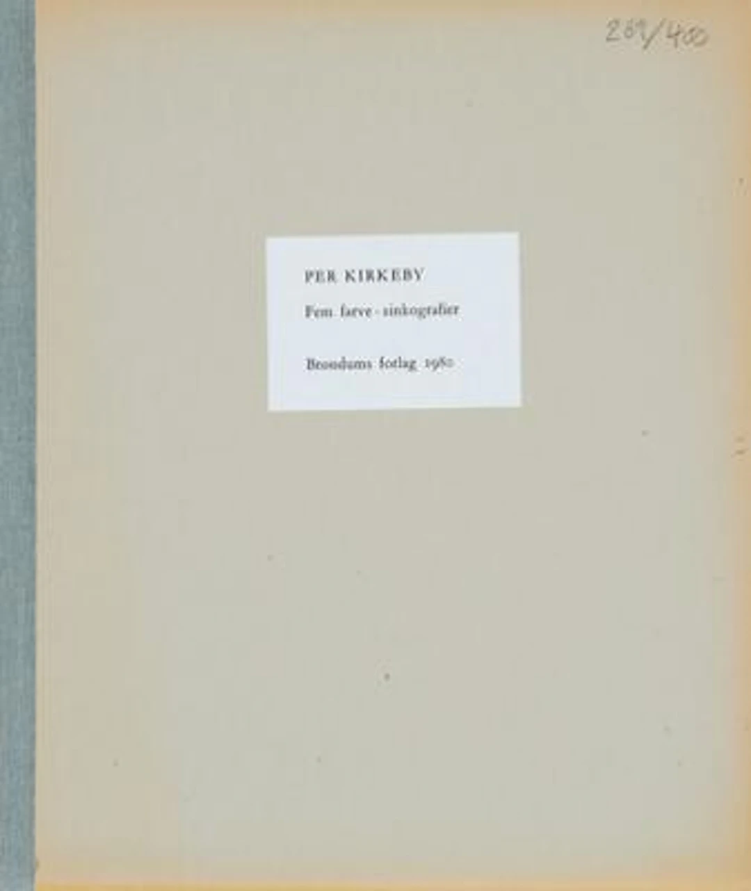 Per Kirkeby: "Five Colour Zincographs", 1980. Signed PK 80, 269/400.