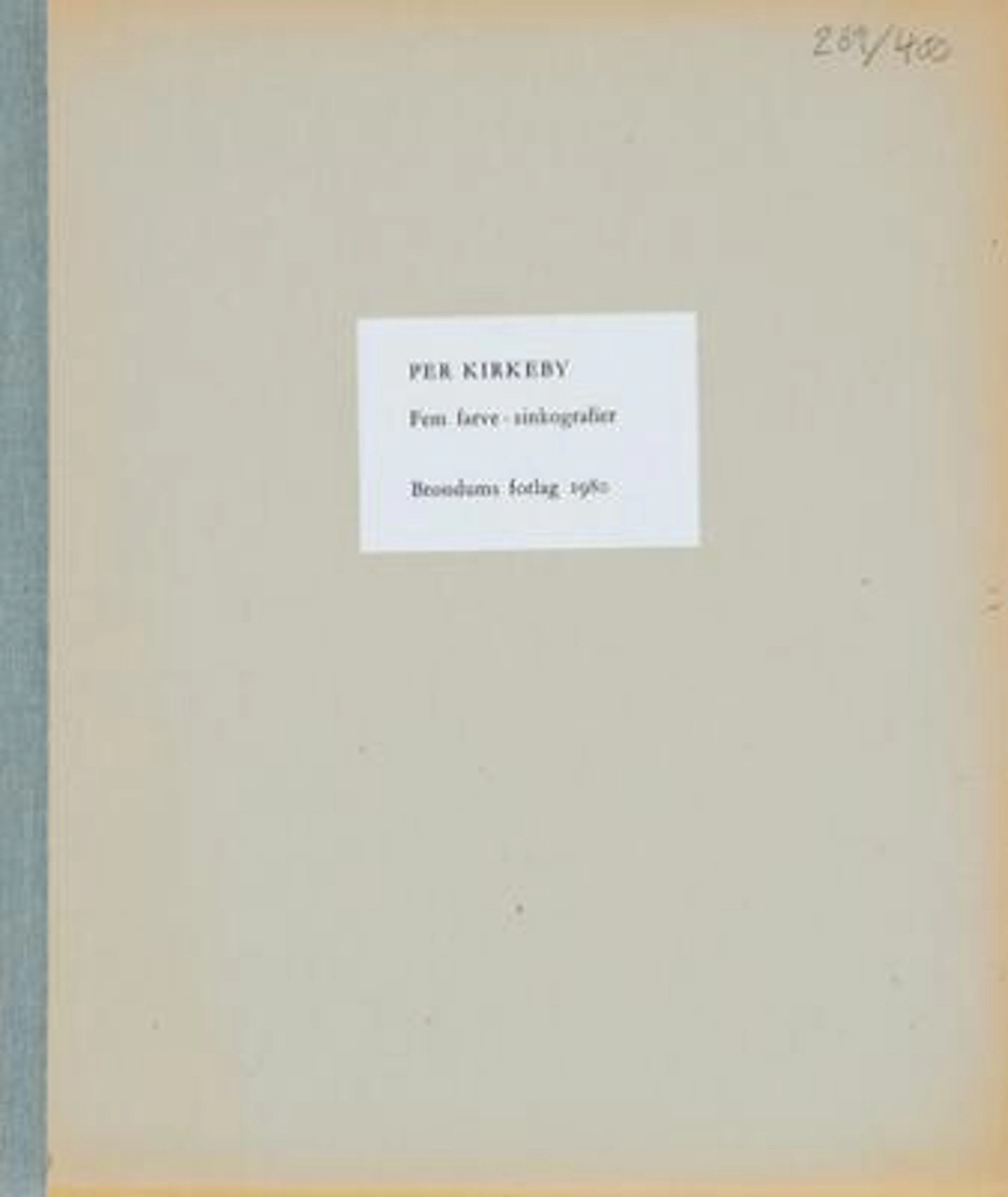 Per Kirkeby: "Five Colour Zincographs", 1980. Signed PK 80, 269/400.