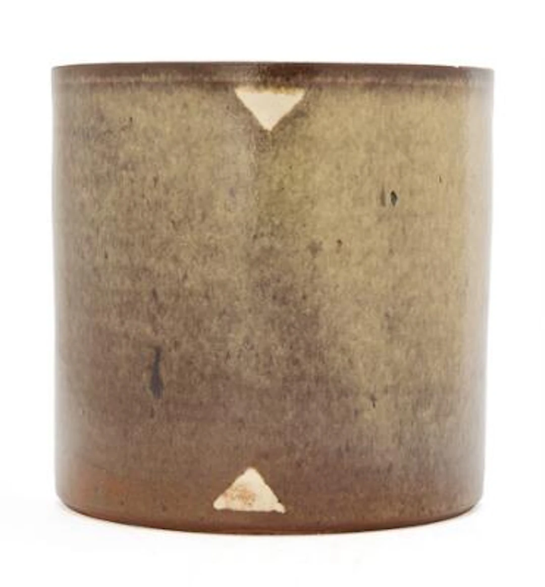 Clara Andersen: A cylindrical stoneware jar decorated with greyish