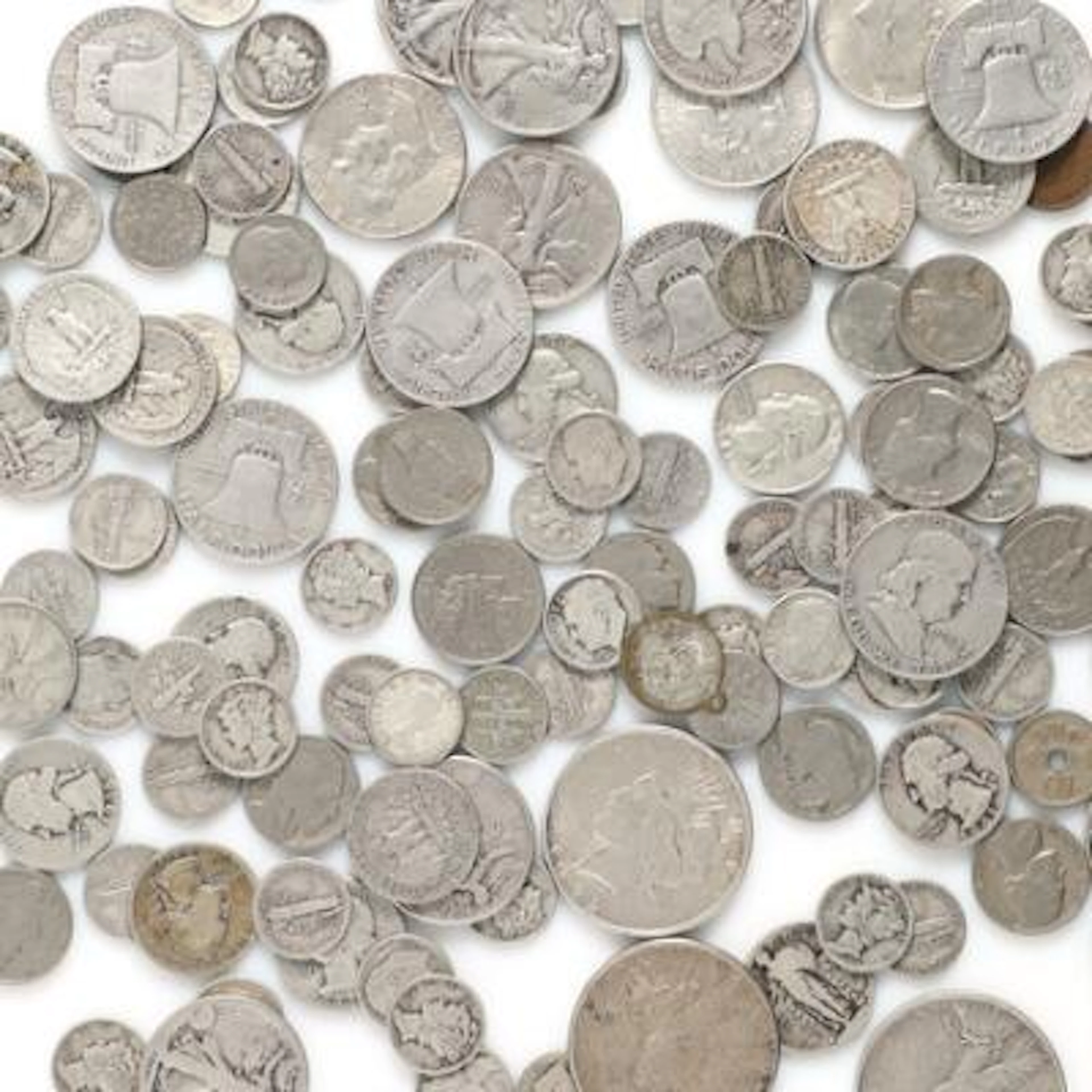 USA, collection of silver coins, in total approx. Ag, 675 g in predominantly