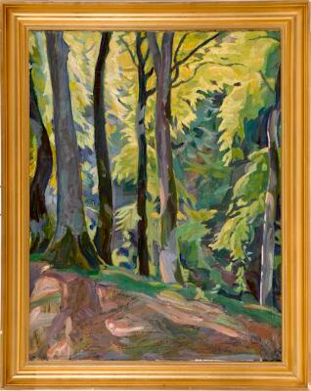 Edvard Weie: "Skovinteriør", presumably painted in Frederiksværk 1909.