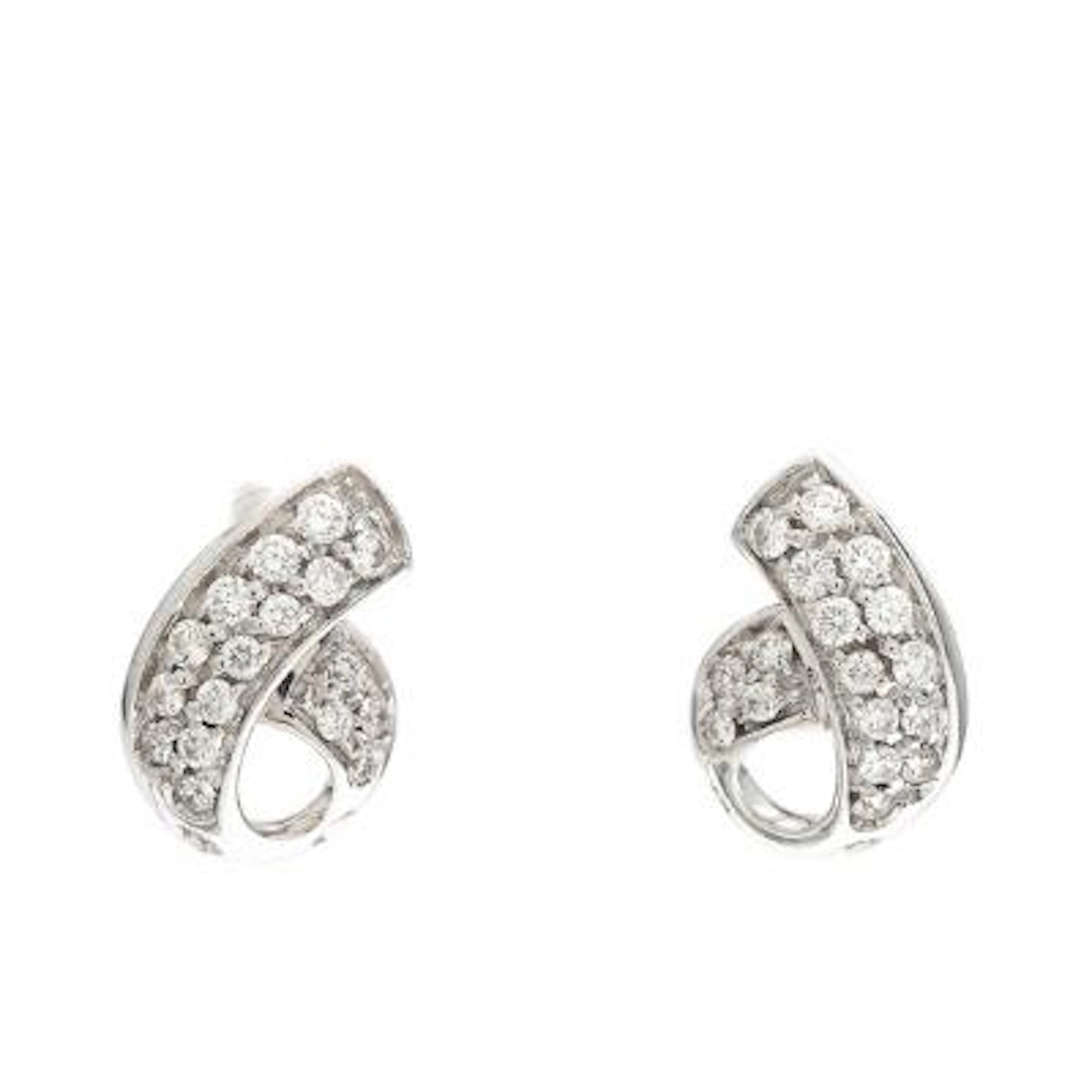 De Beers: A pair of diamond earrings each set with numerous brilliant-cut