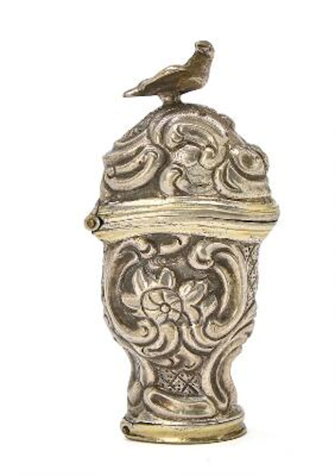 Norwegian Rococo smelling bottle in silver. Master Christian Madsen
