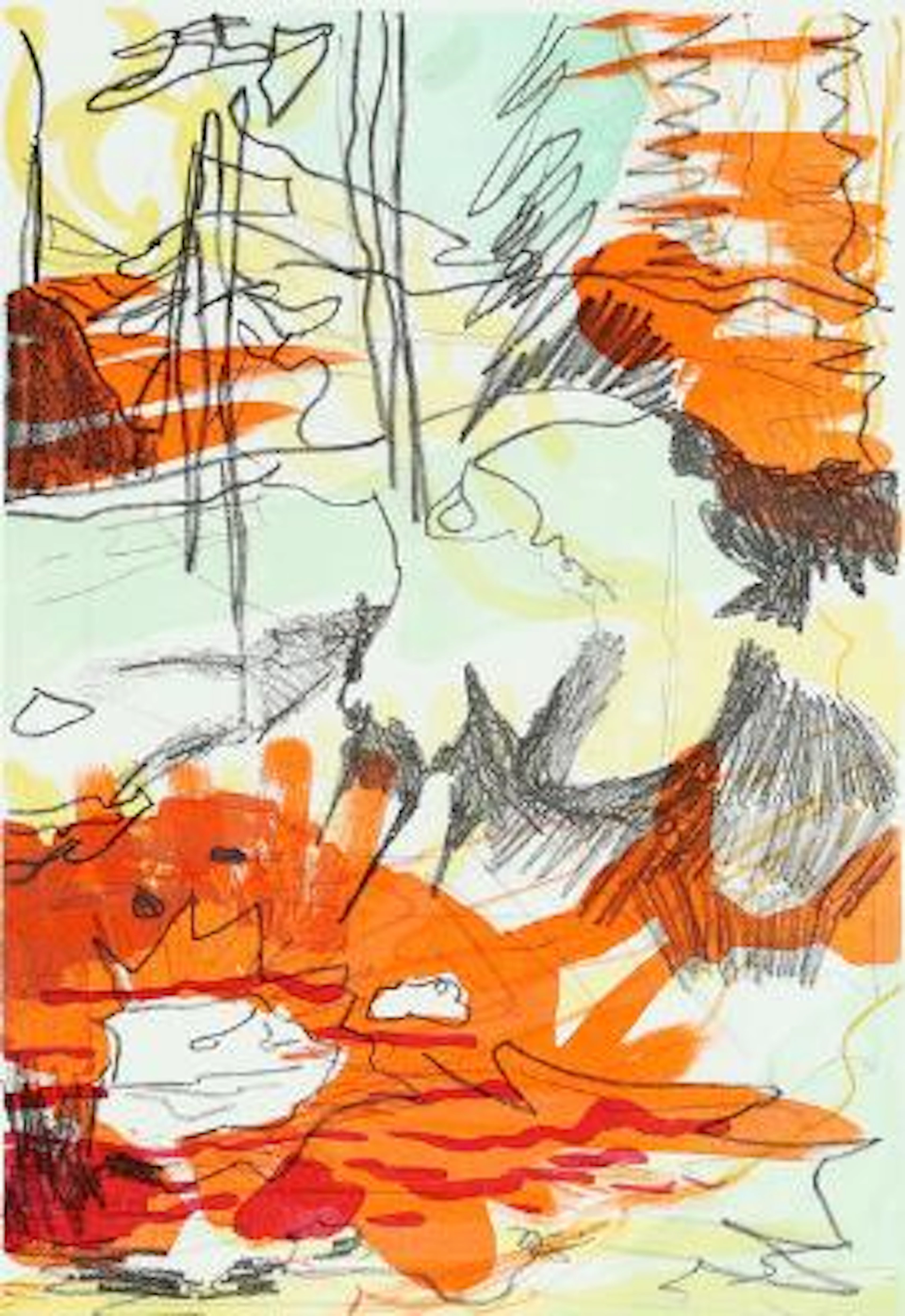 Magnus Fisker: Untitled. Signed MF; 1/180. Lithograph in colours.