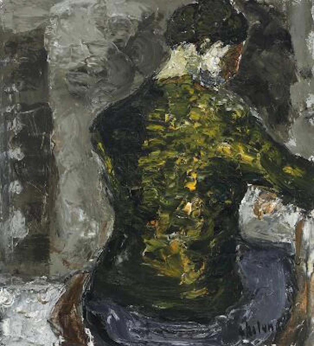 Poul Ekelund: Seated Model, Seen from Behind. Signed Ekelund. Oil
