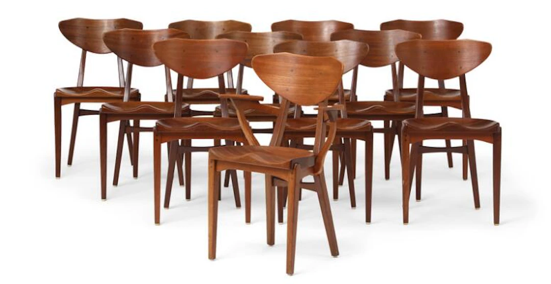 Richard Jensen & Kjærulff Rasmussen: Eleven teak chairs with solid