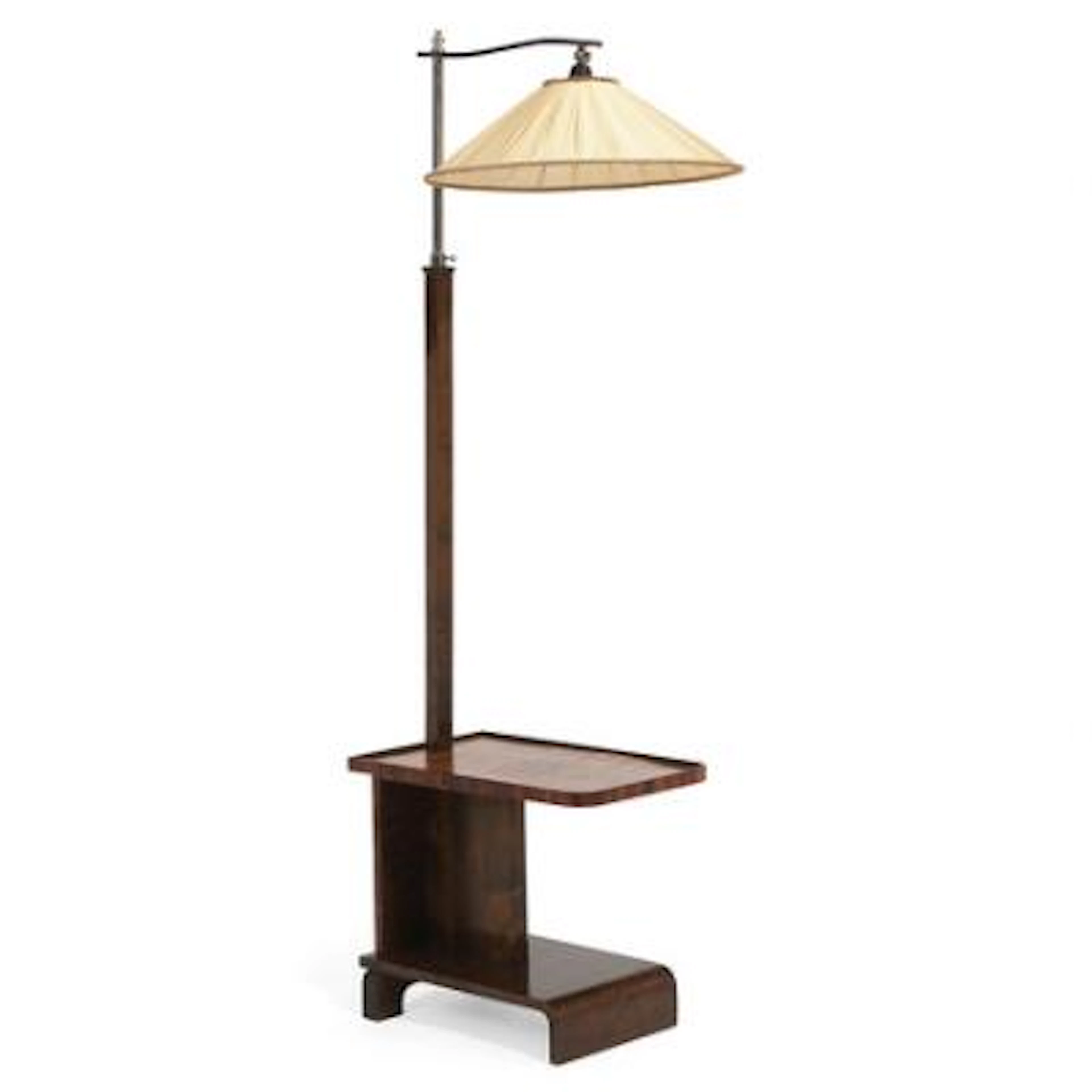 Swedish Art Deco birch lamp table. Light fabric shade. – Bruun Rasmussen