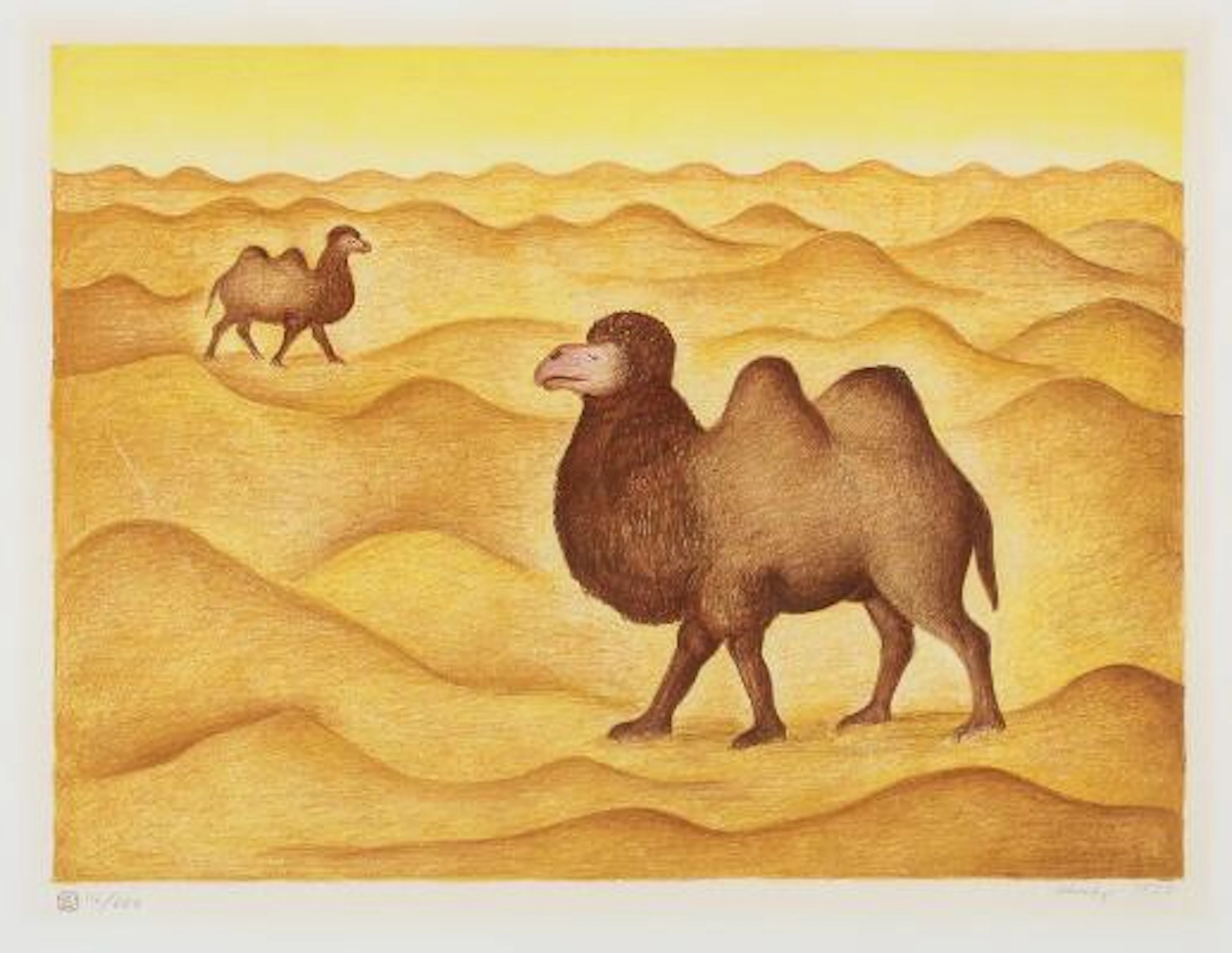Hans Scherfig: “Ørkenlandskab”. Signed Scherfig 1974, 112/280. Lithograph