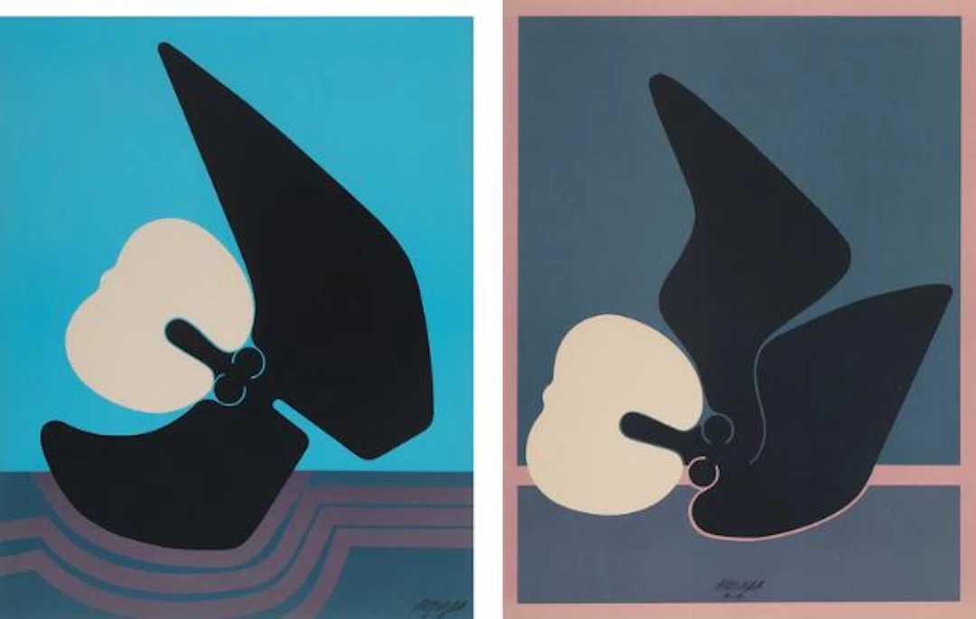 Alberto Arboleda: Untitled. Signed Arboleda, E.A. Two lithographs
