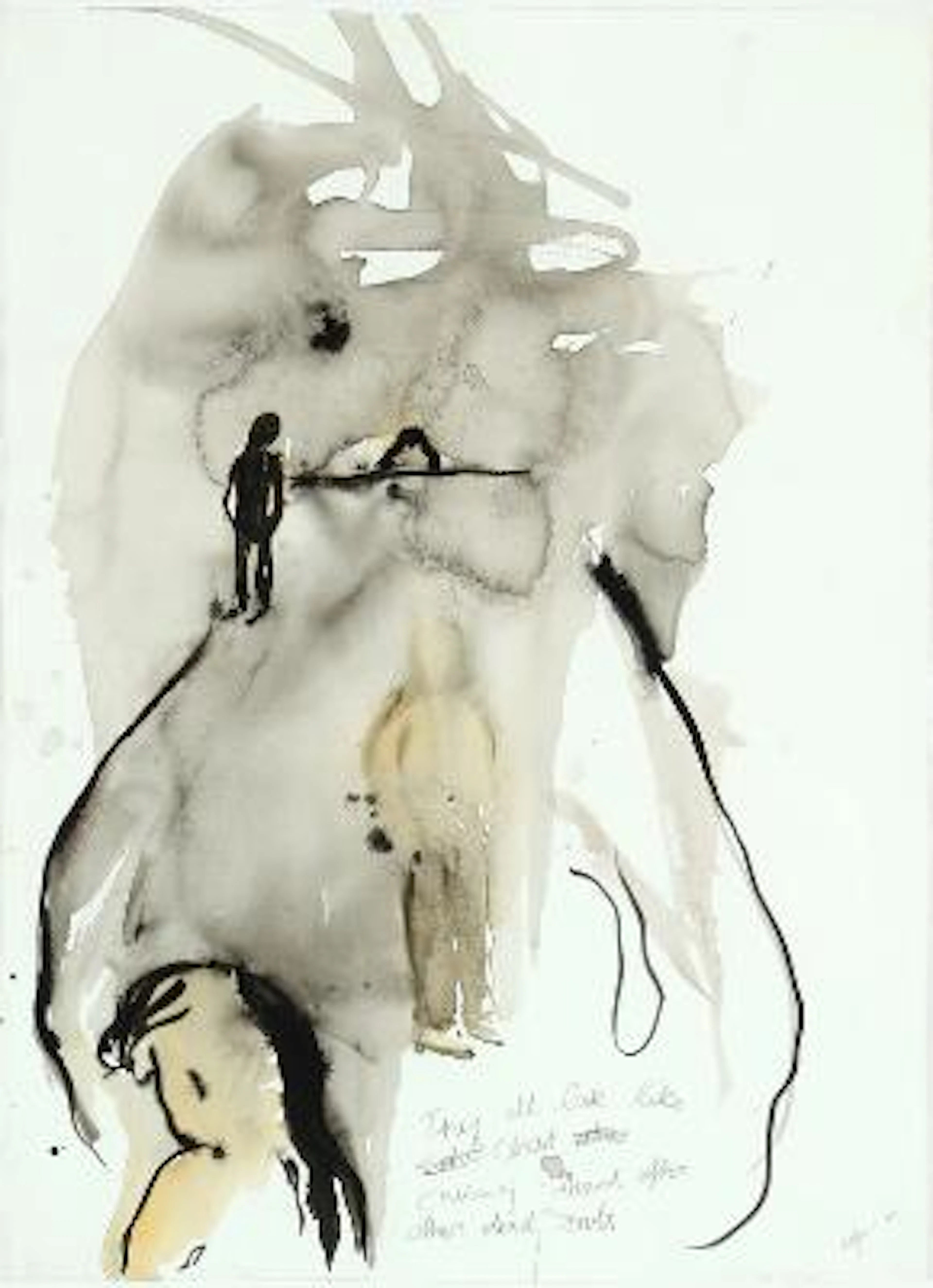 Bjarne Melgaard: Untitled. Signed Bjarne Melgaard 97. Mixed media