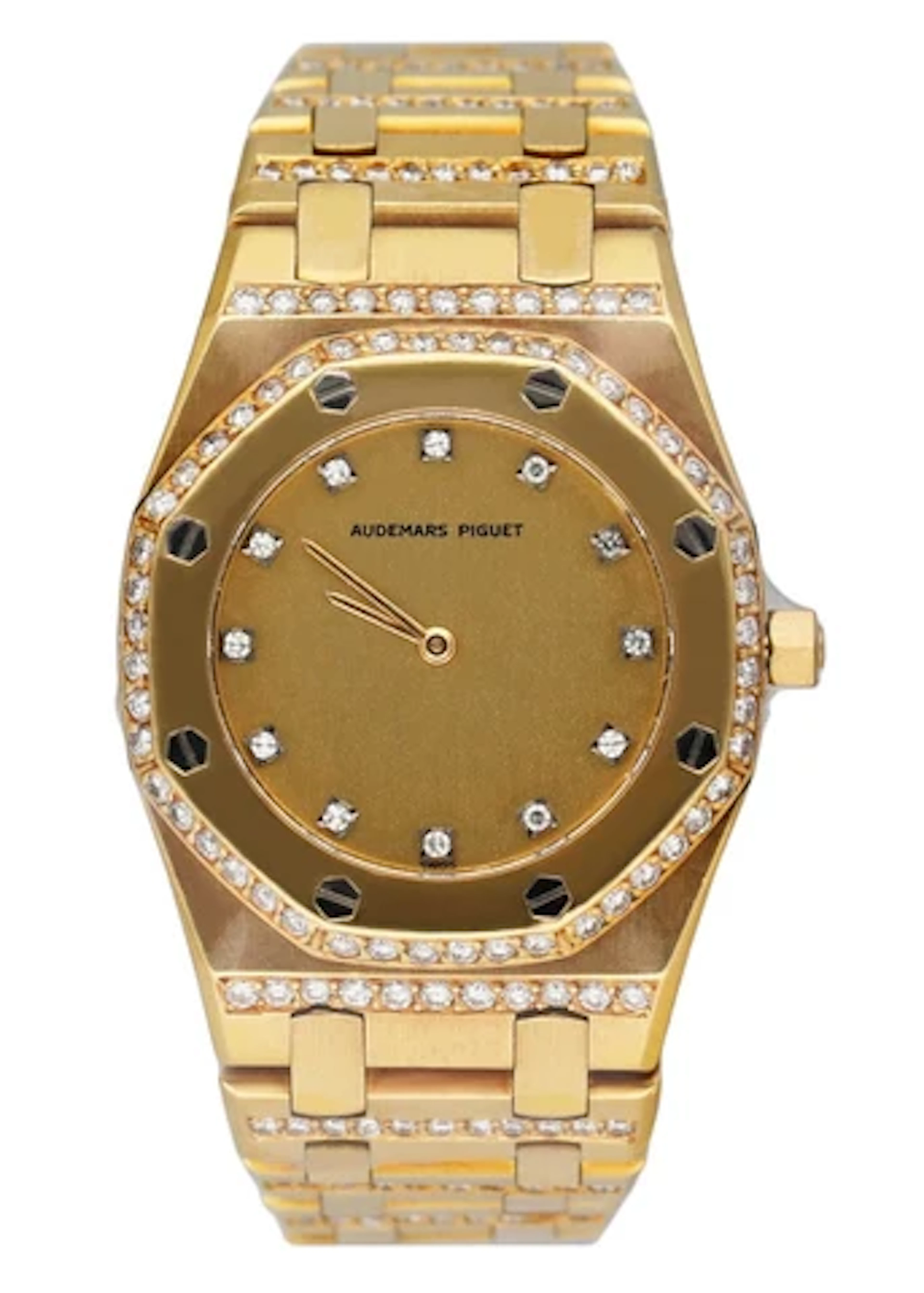 Audemars Piguet Royal Oak Diamond Dial 18K Yellow Gold Ladies Watch