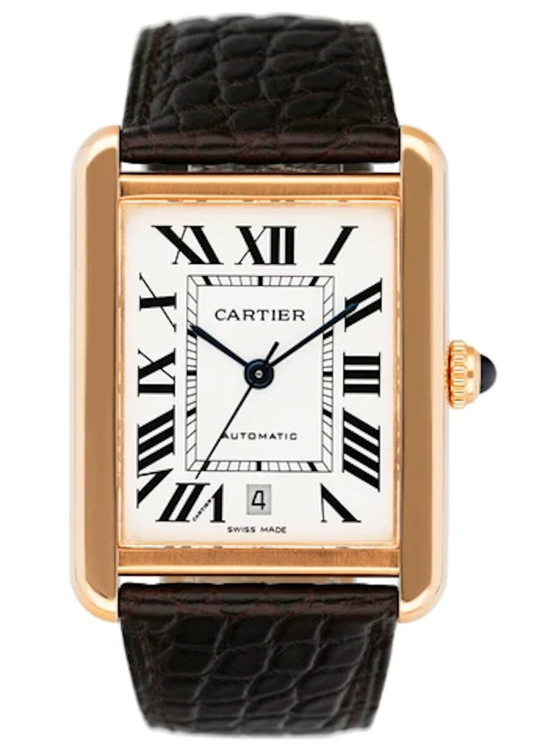 Cartier Tank Solo XL W5200026 18K Rose Gold Mens Watch