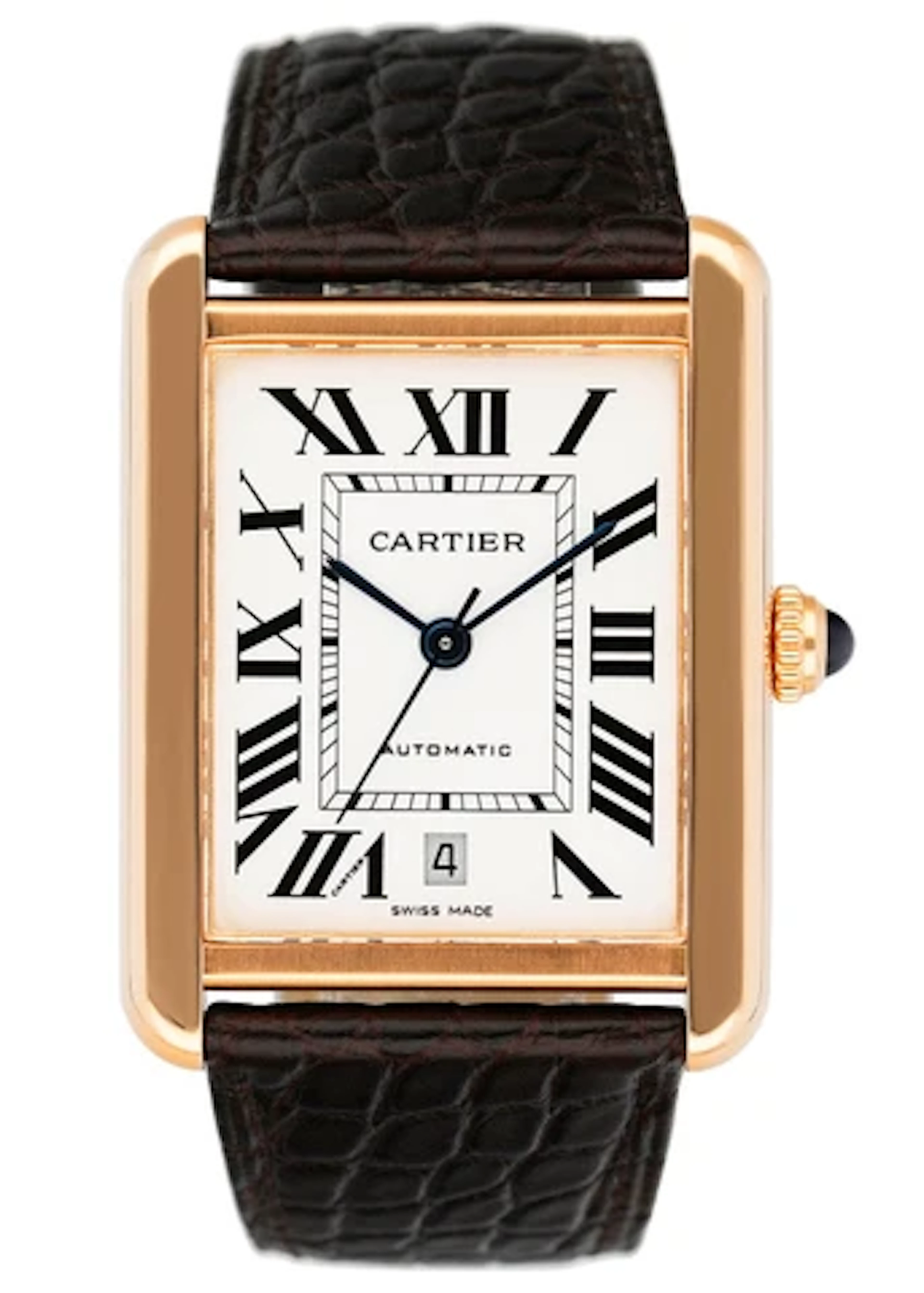 Cartier Tank Solo XL W5200026 18K Rose Gold Mens Watch