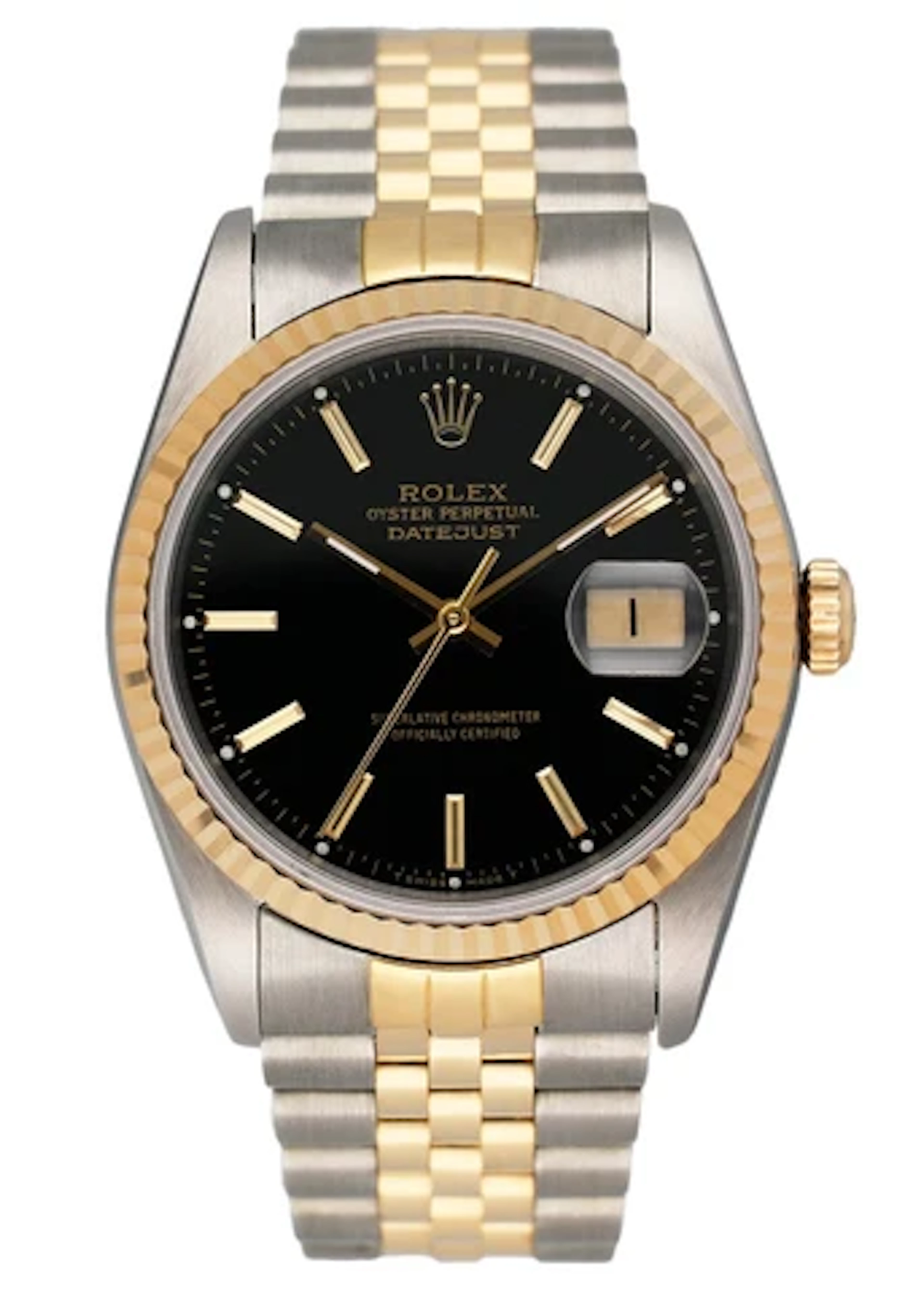 Rolex Datejust 16233 Black Dial Mens Watch