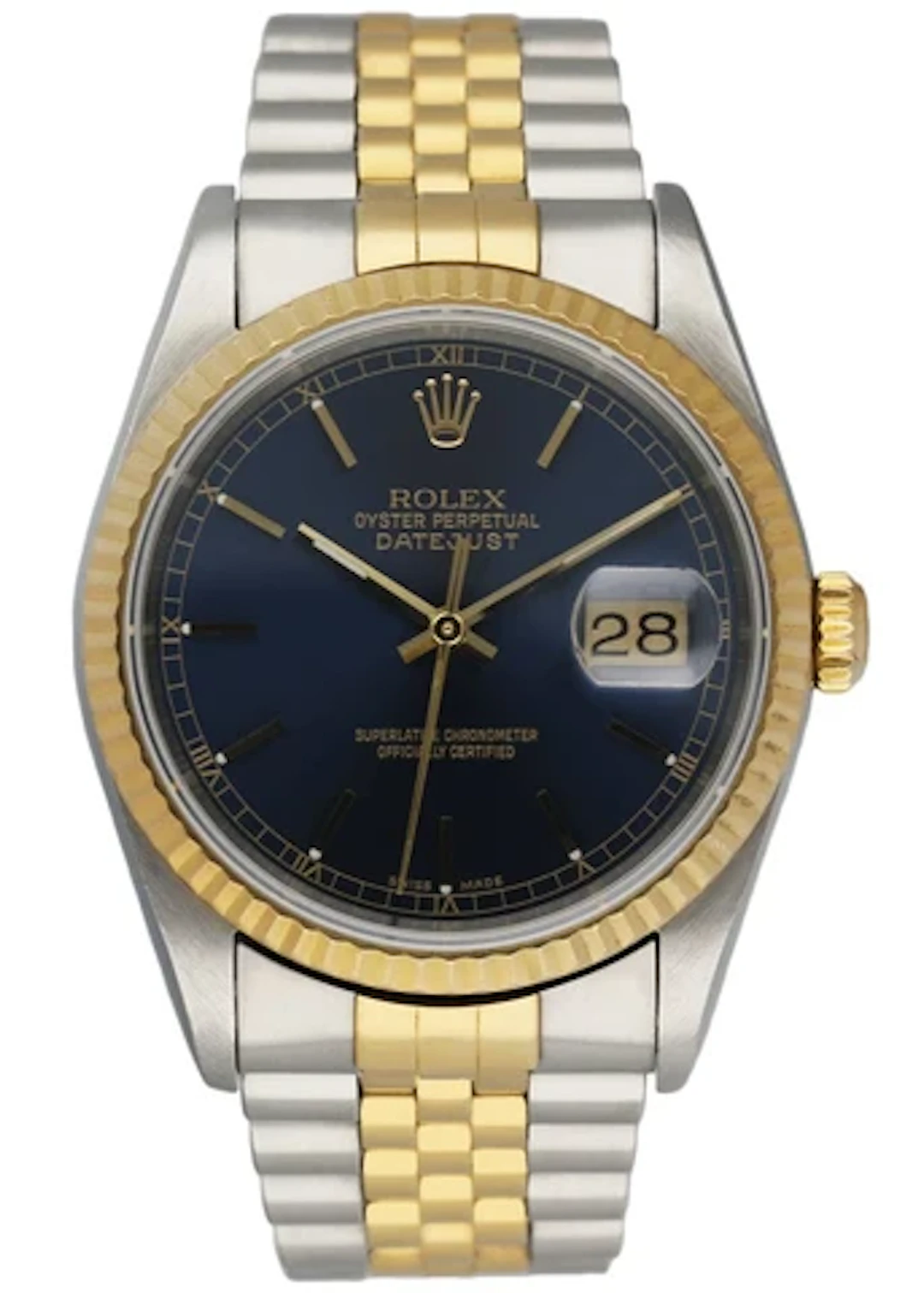 Rolex Datejust 16233 Blue Dial Mens Watch