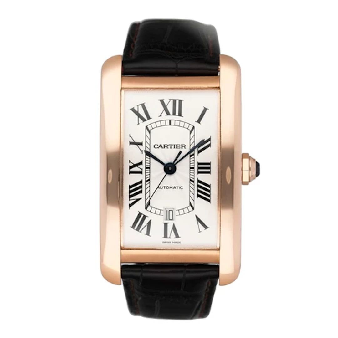 Cartier Tank Americaine XL W2609856 18K Rose Gold Mens Watch Box Papers