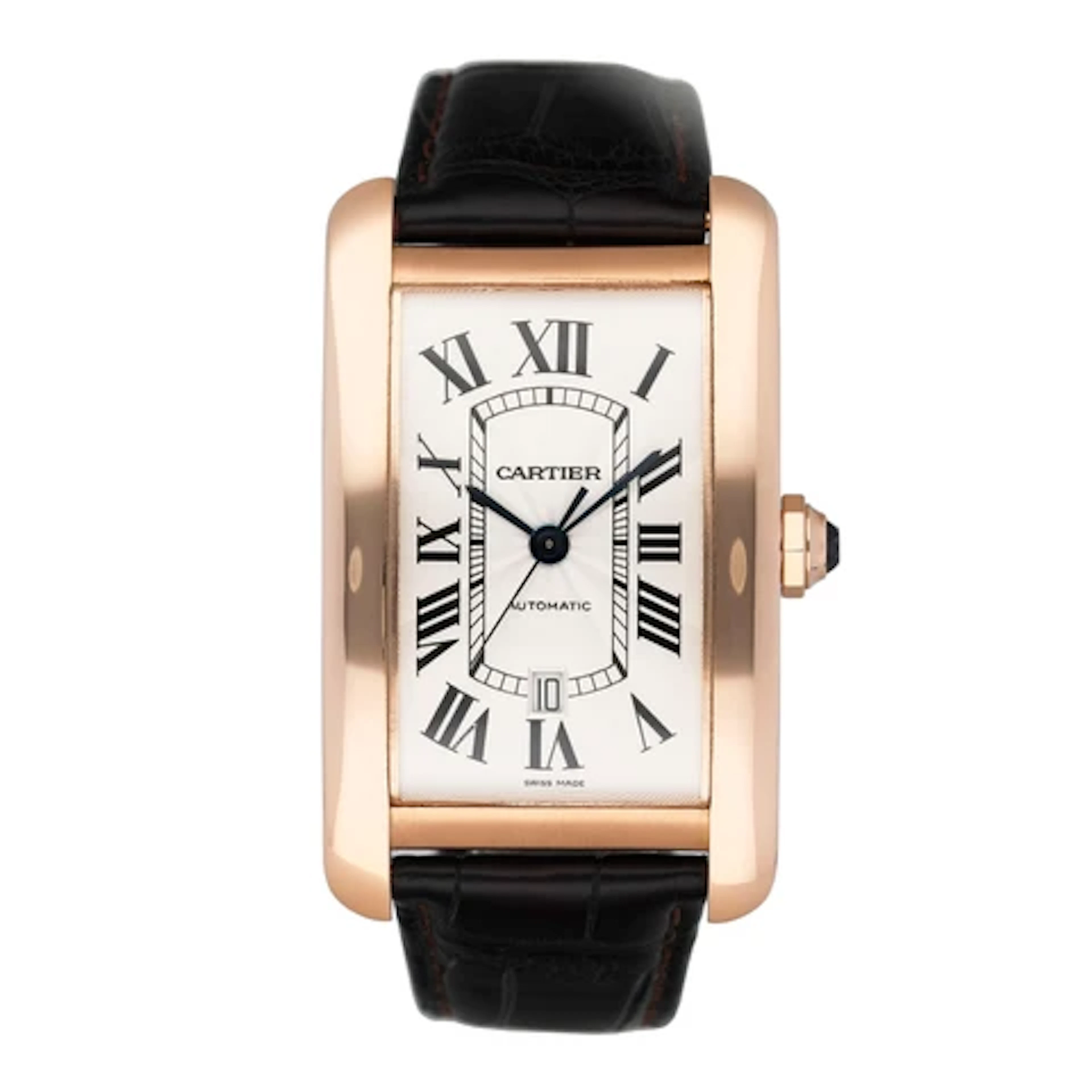 Cartier Tank Americaine XL W2609856 18K Rose Gold Mens Watch Box Papers