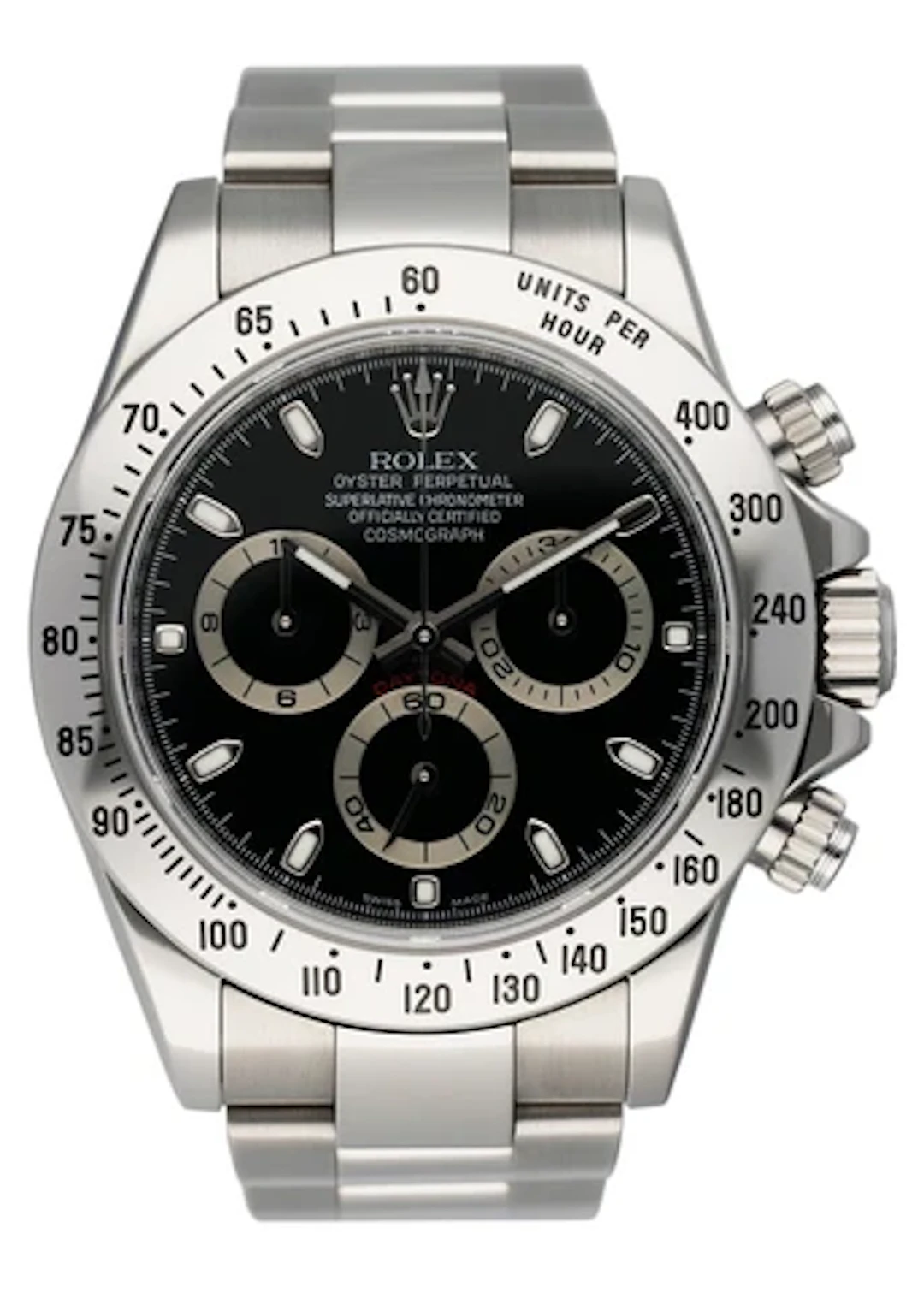 Rolex Daytona 116520 Black Dial Engraved Mens Watch