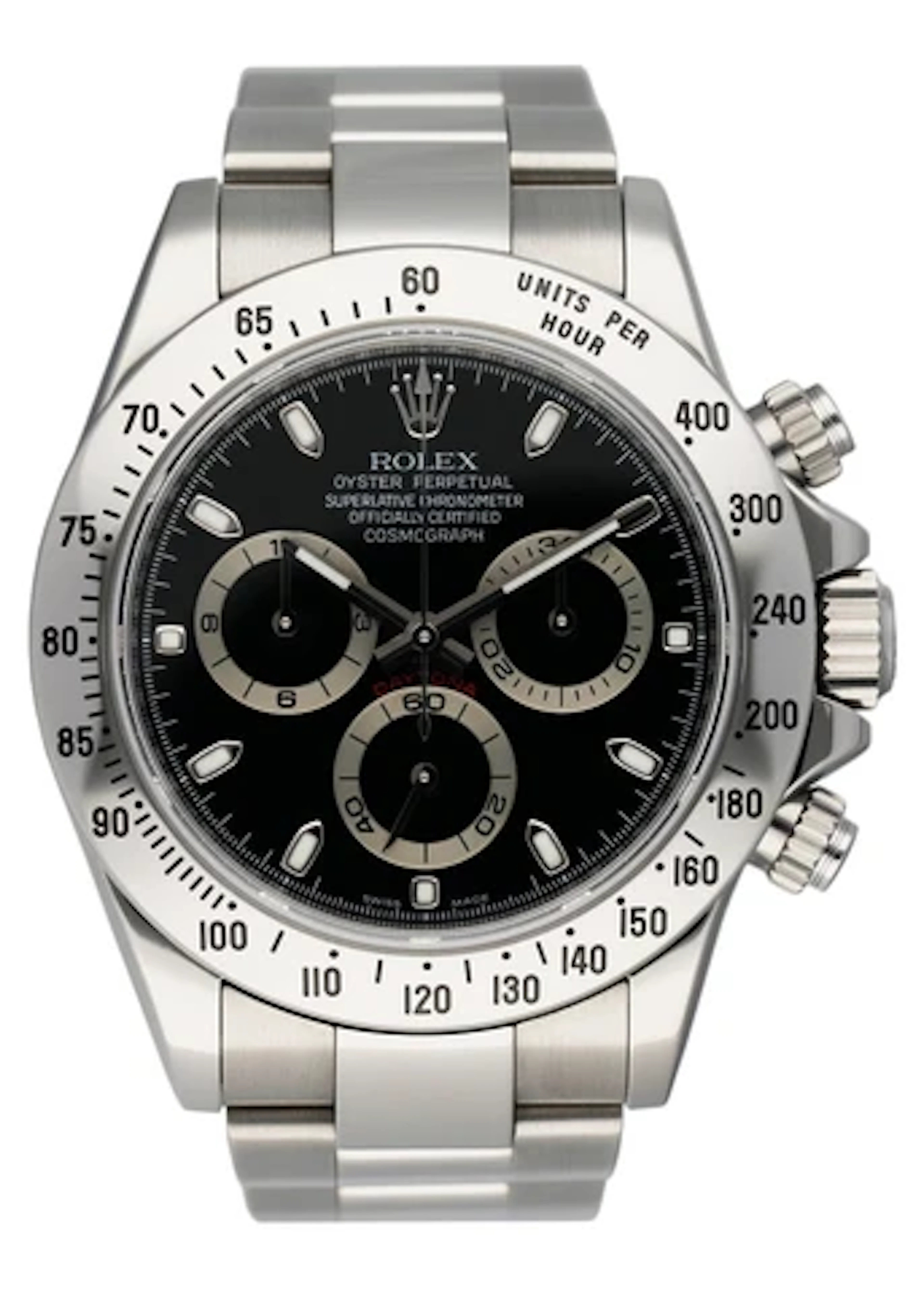 Rolex Daytona 116520 Black Dial Engraved Mens Watch