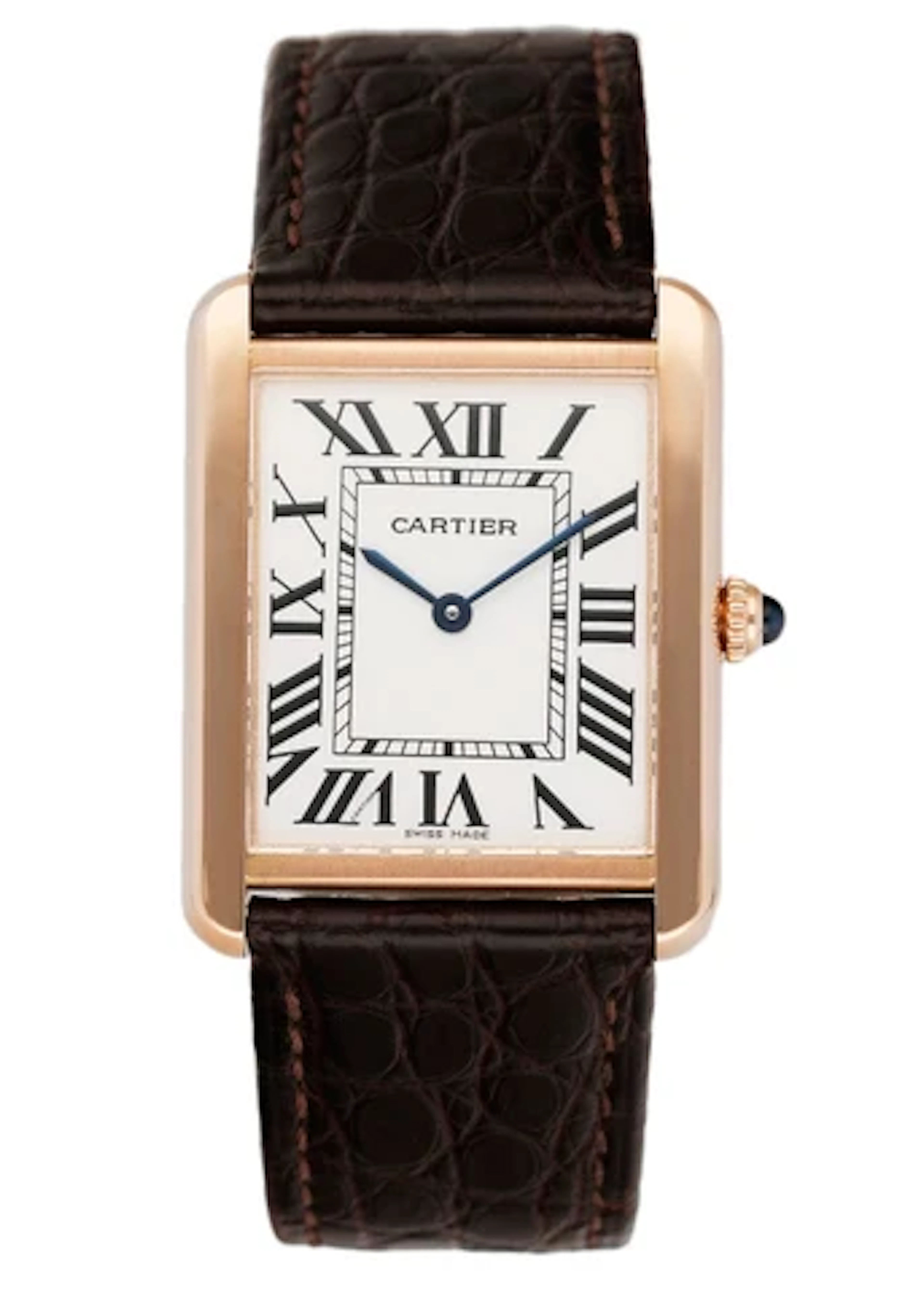 Cartier Tank Solo W5200025 18K Rose Gold Mens Watch