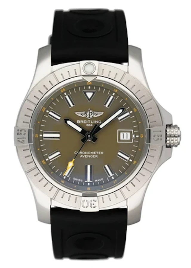 Breitling Avenger Automatic 43 A17318 Green Dial Mens Watch Box Papers