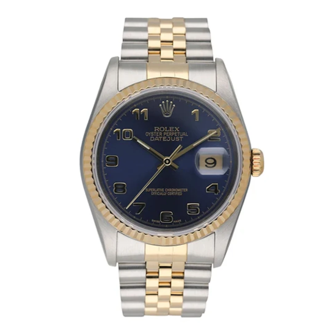 Rolex Datejust 16233 Arabic Blue Dial Mens Watch