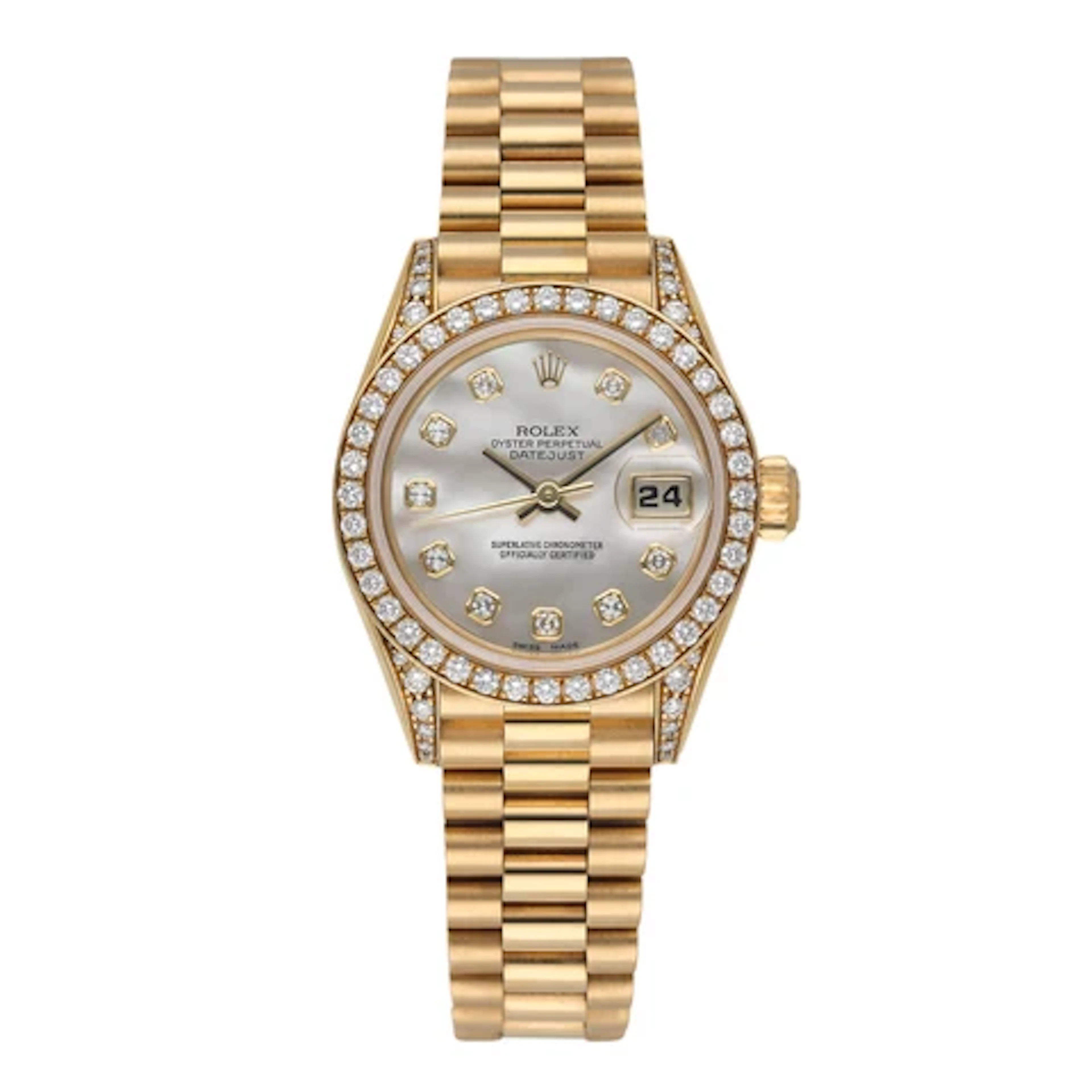 Rolex Datejust 69158 Diamond MOP 18K Yellow Gold Ladies Watch