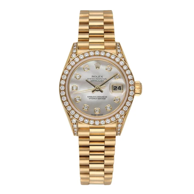 Rolex Datejust 69158 Diamond MOP 18K Yellow Gold Ladies Watch