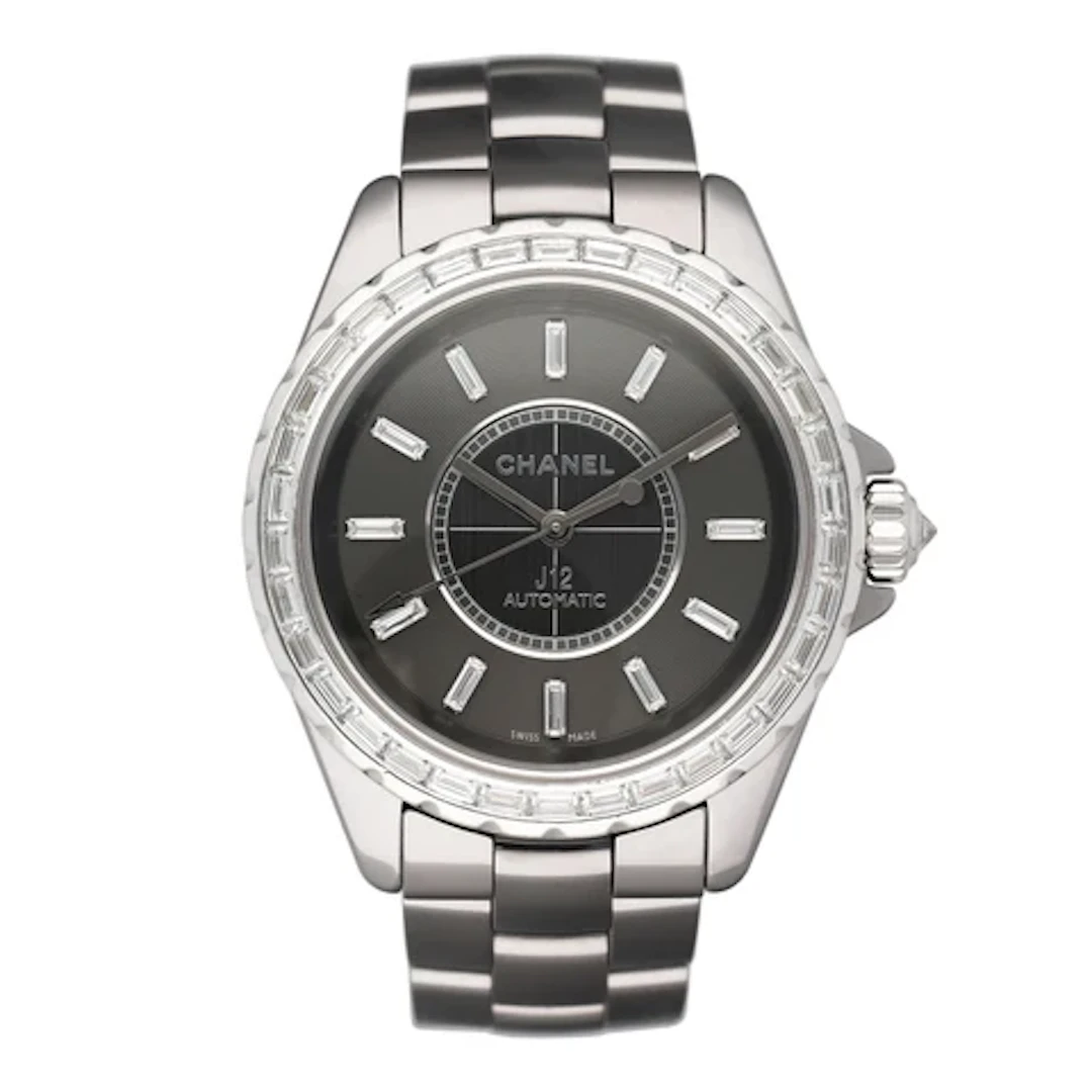 Chanel J12 H2913 Diamond Bezel Ceramic Mens Watch Box Papers