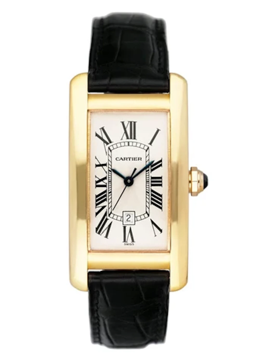 Cartier Tank Americaine W2603556 18K Yellow Gold Ladies Watch