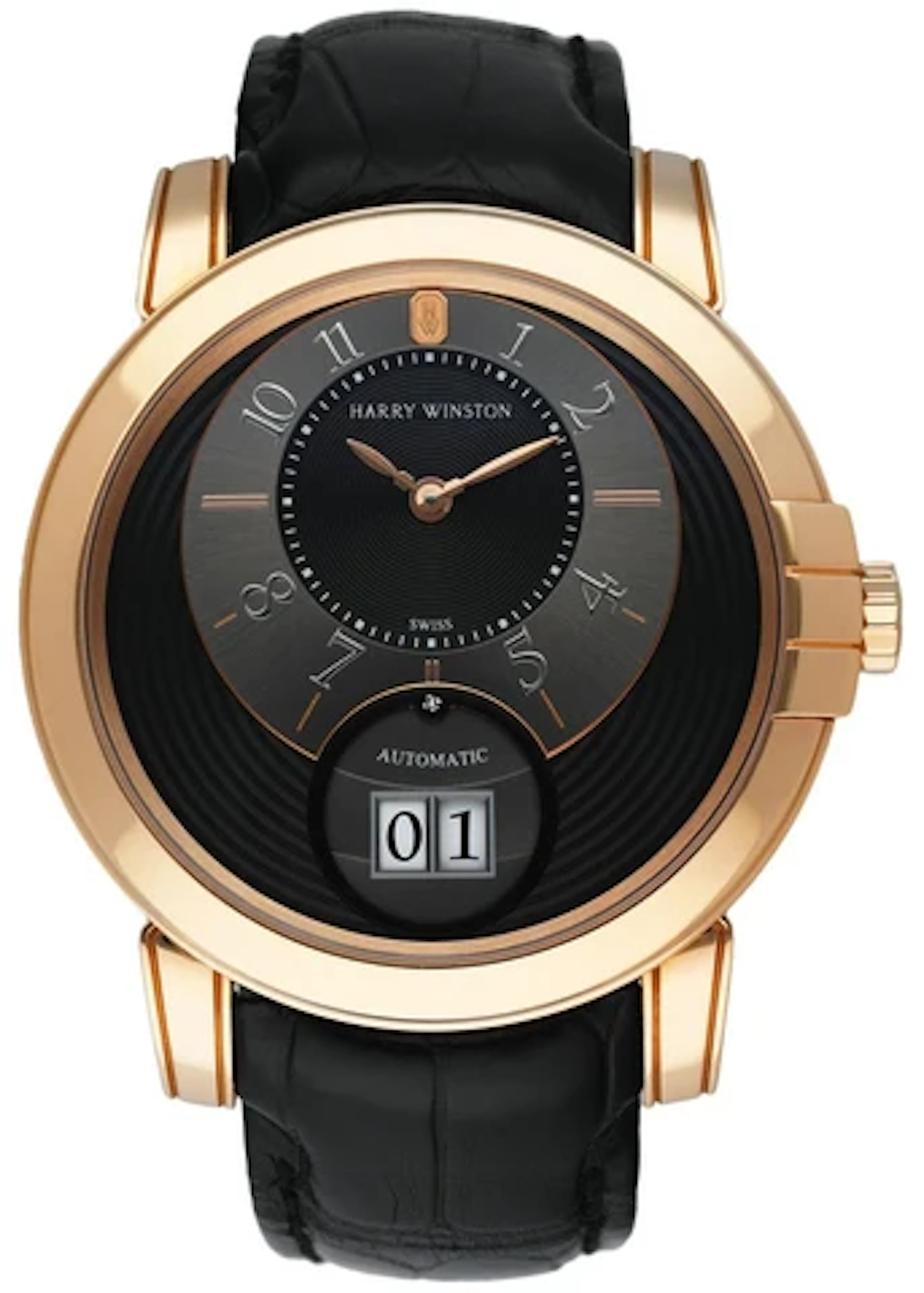 Harry Winston Midnight Big Date 450/MABD4ZRL.K 18K Rose Gold Box Papers