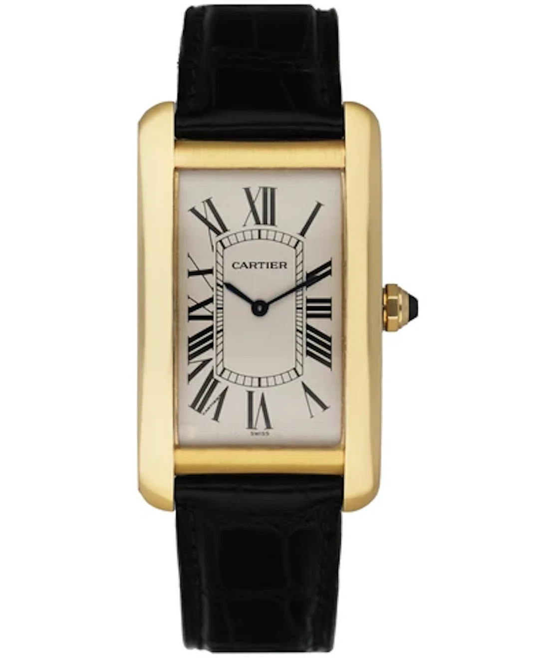 Cartier Tank Americaine Large 1735 18k Yellow Gold Mens Watch