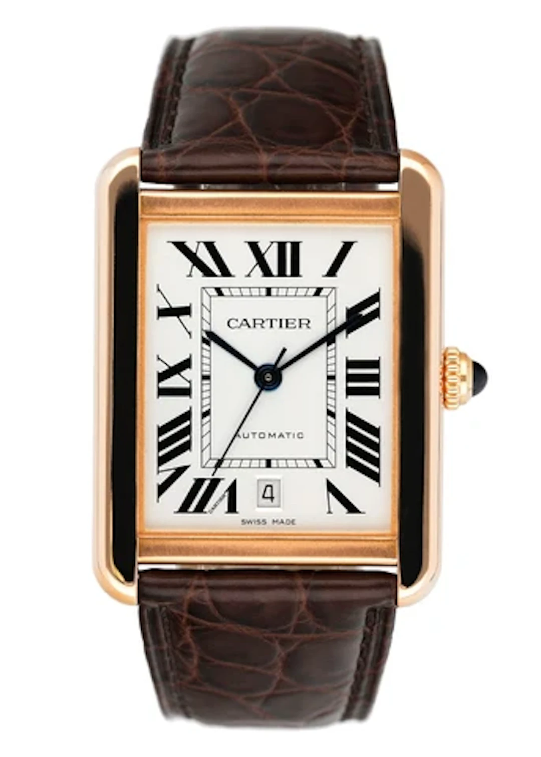 Cartier Tank Solo XL W5200026 18K Rose Gold Mens Watch Box Papers