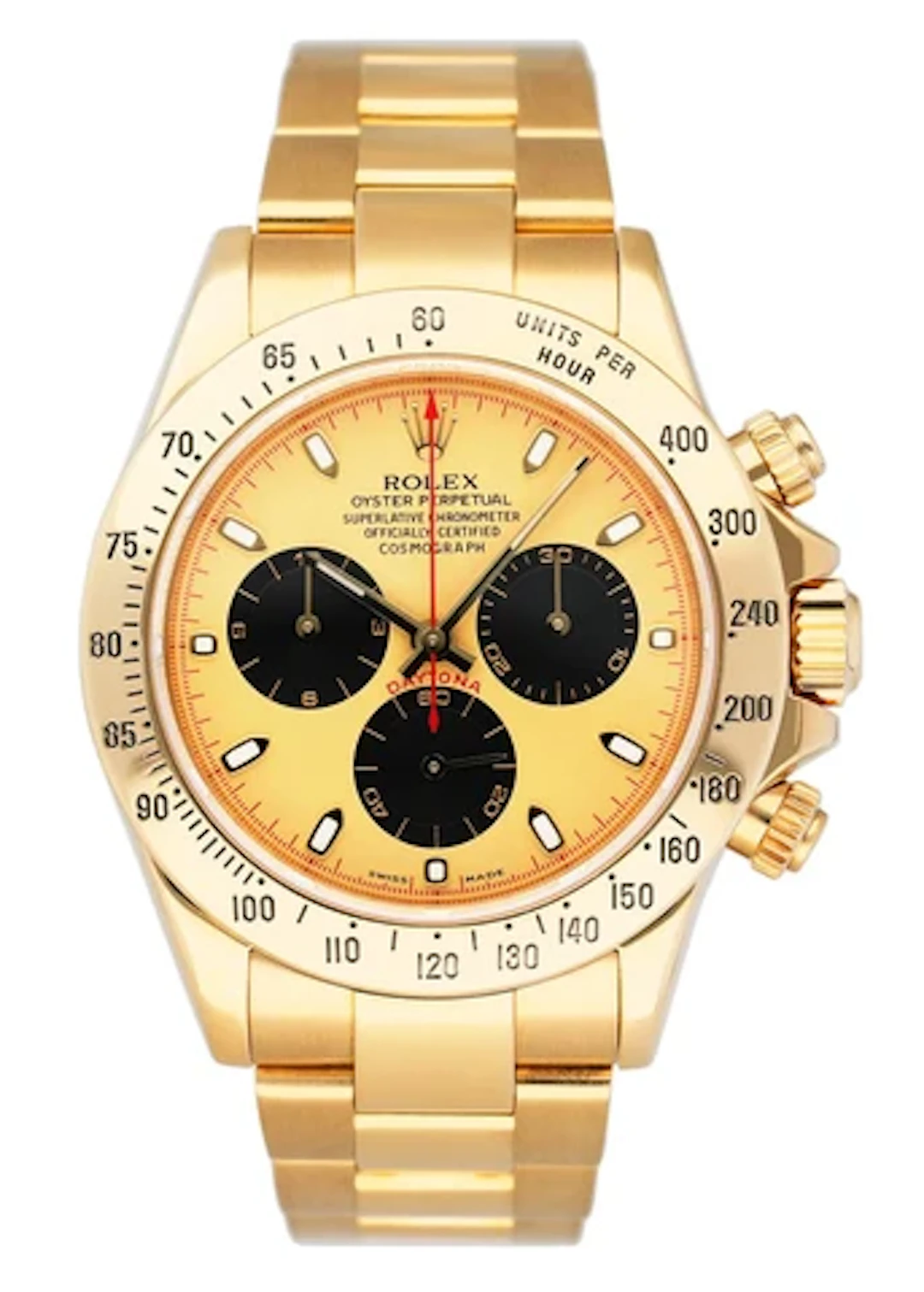 Rolex Daytona 116528 Champagne Dial Mens Watch Box Papers