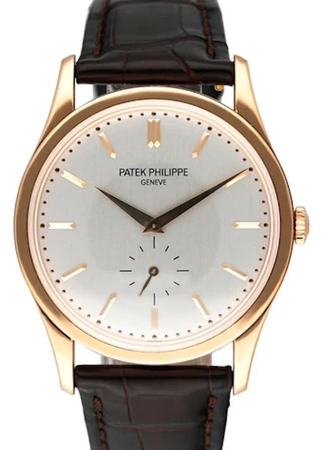 Patek Philippe Calatrava 5196R 18K Rose Gold Mens Watch Papers