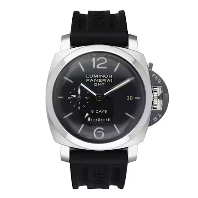 Panerai Luminor 1950 8 Days GMT PAM00233 Black Dial Mens Watch