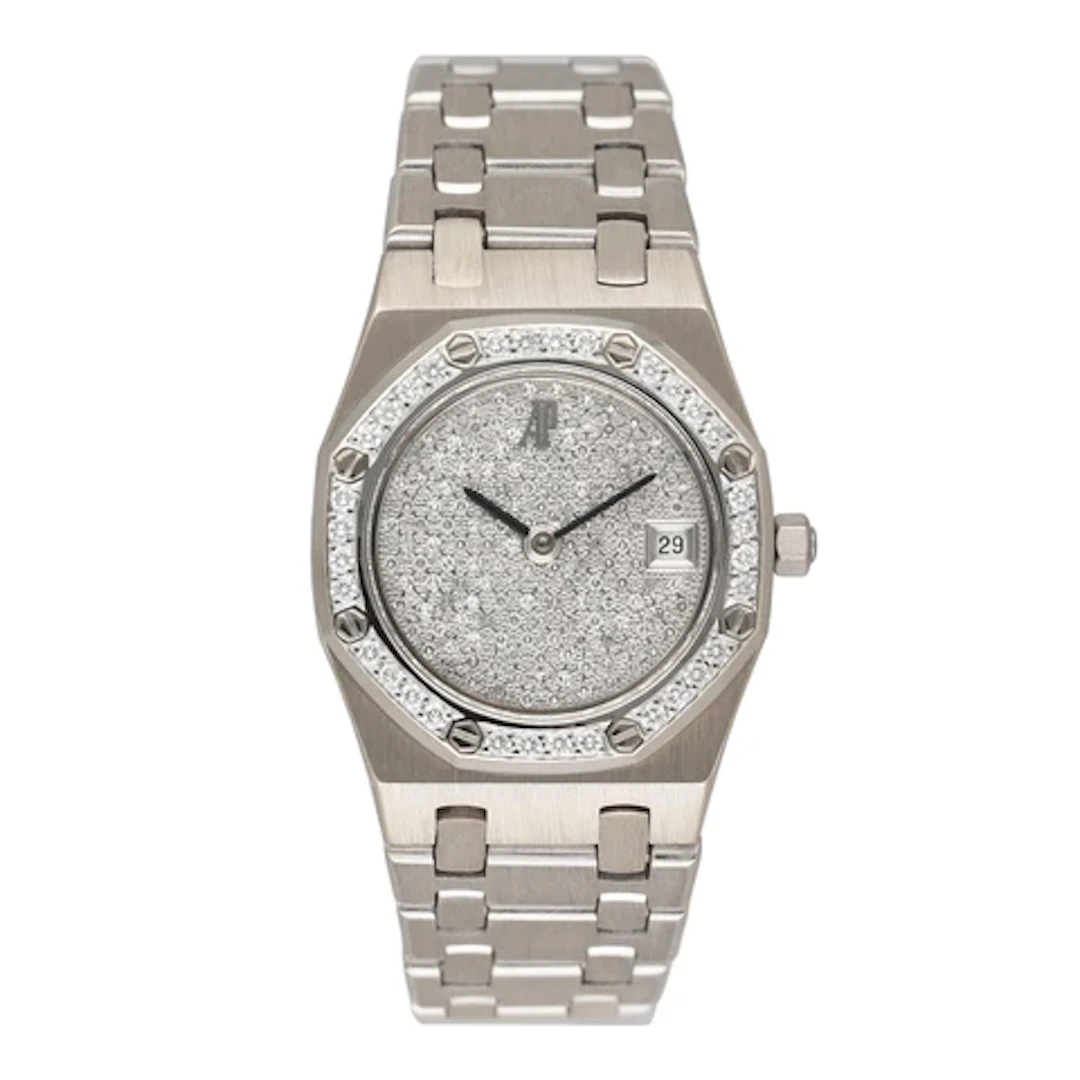 Audemars Piguet Royal Oak 66344BC Pave Diamond Dial Ladies Watch With Archives