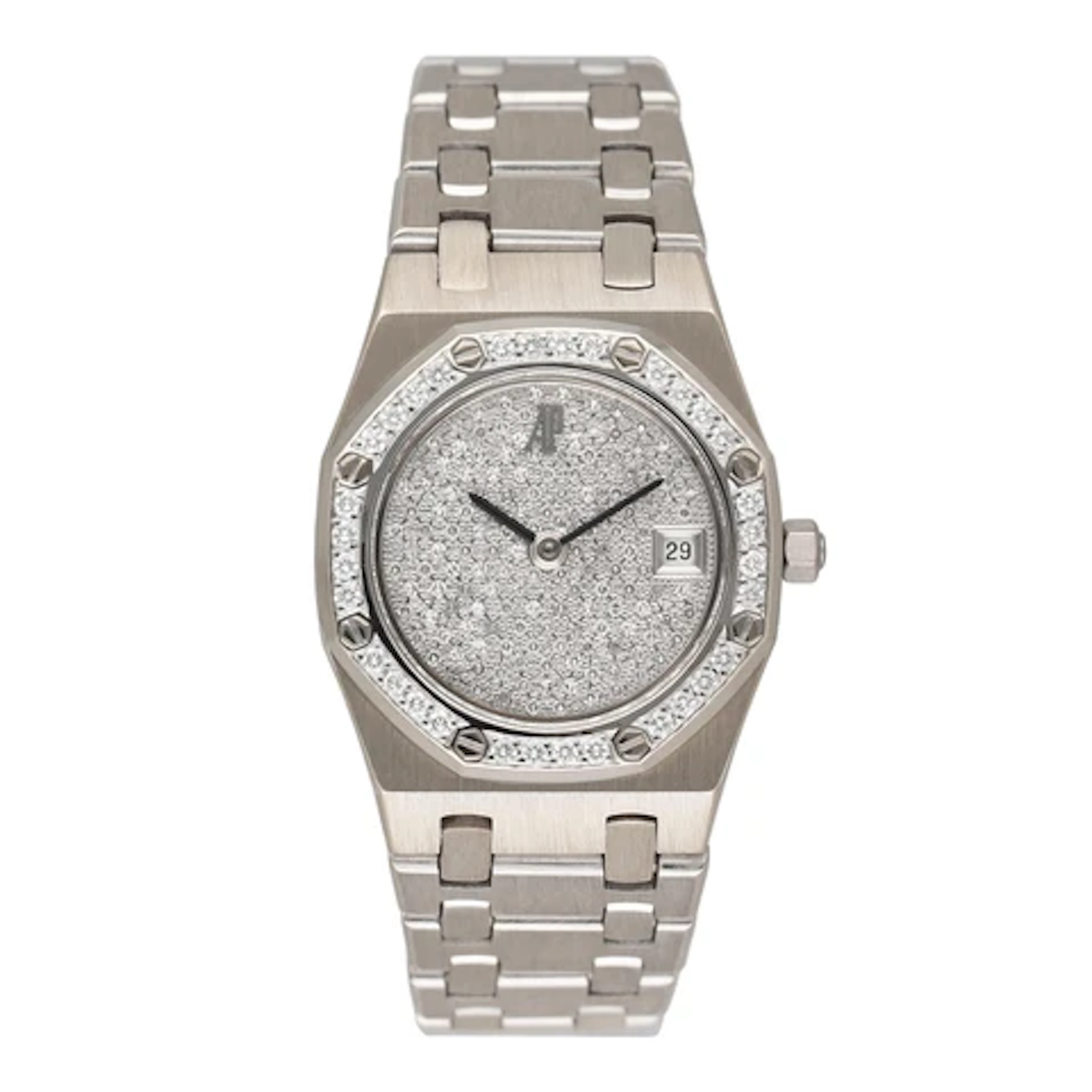 Audemars Piguet Royal Oak 66344BC Pave Diamond Dial Ladies Watch With Archives