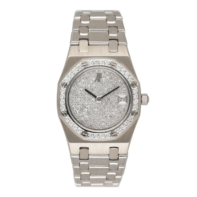 Audemars Piguet Royal Oak 66344BC Pave Diamond Dial Ladies Watch With Archives