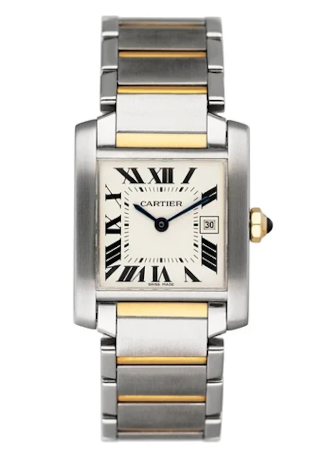 Cartier Tank Francaise W51012Q4 Two Tone Midsize Watch Box Papers