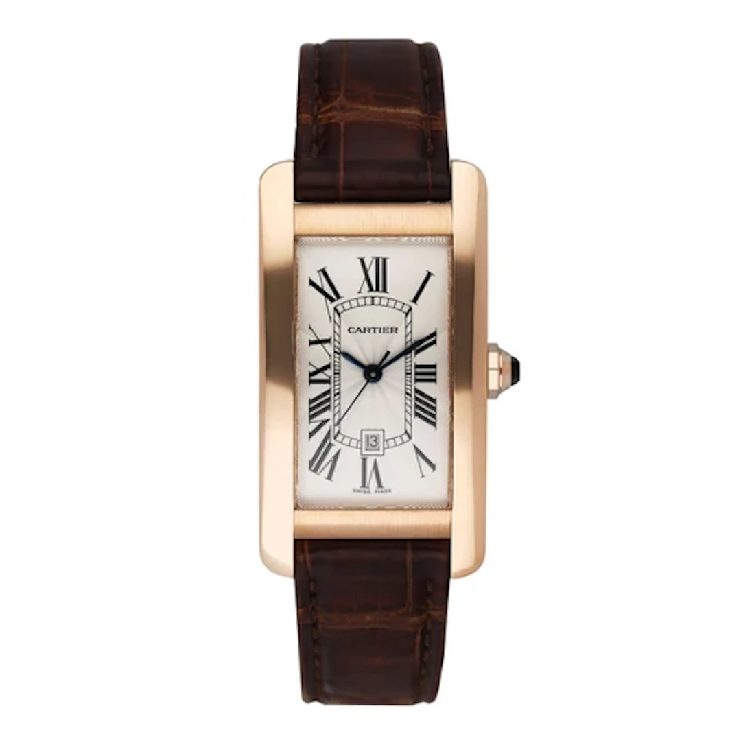 Cartier Tank Americaine W2620030 18K Rose Gold Watch Box Papers