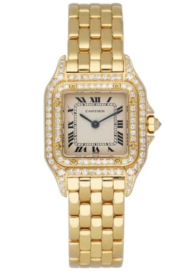 Cartier 1280/2 18K Yellow Gold & Diamond Ladies Watch