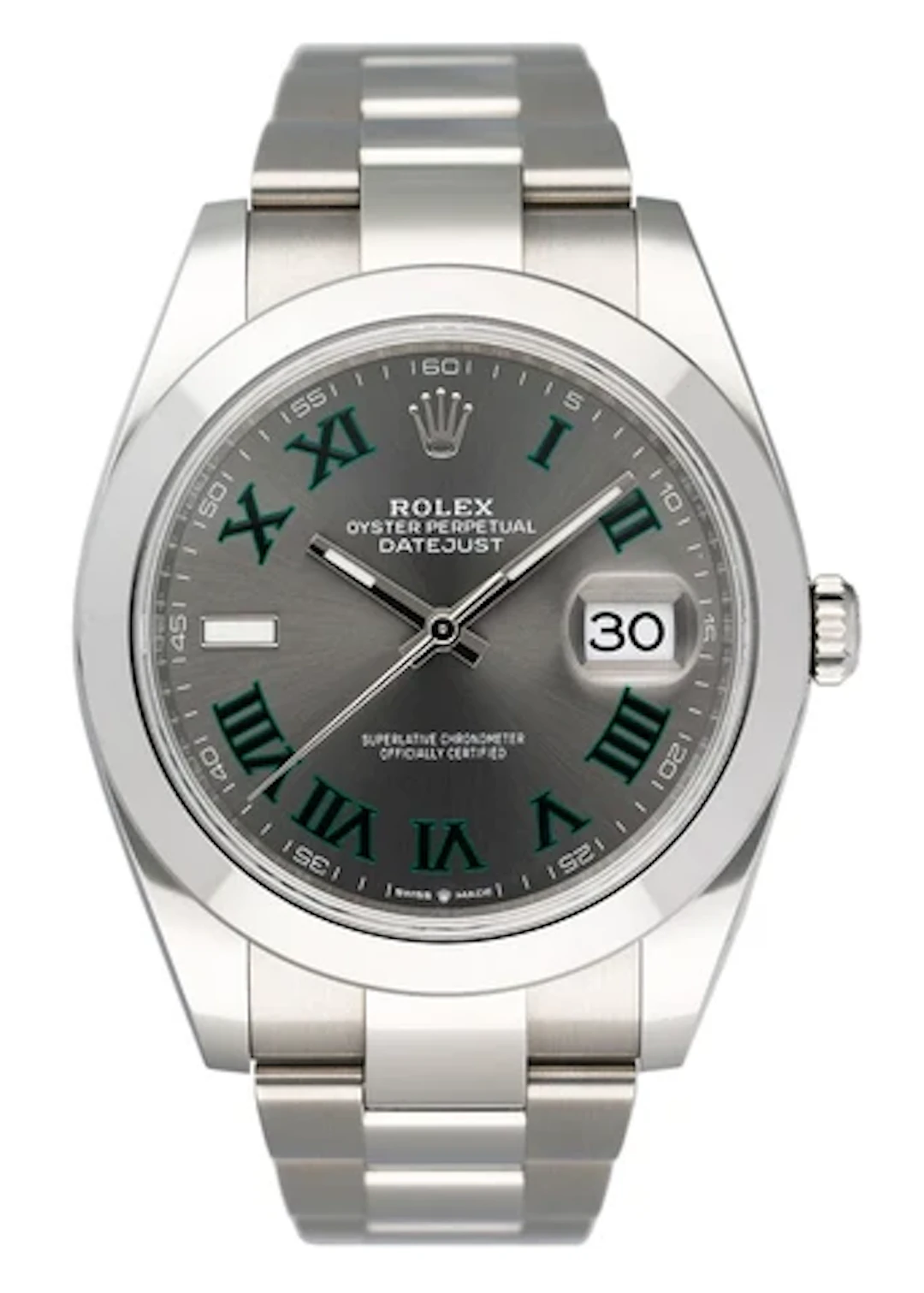 Rolex Datejust 41 126300 Wimbledon Dial Steel Mens Watch Box Papers